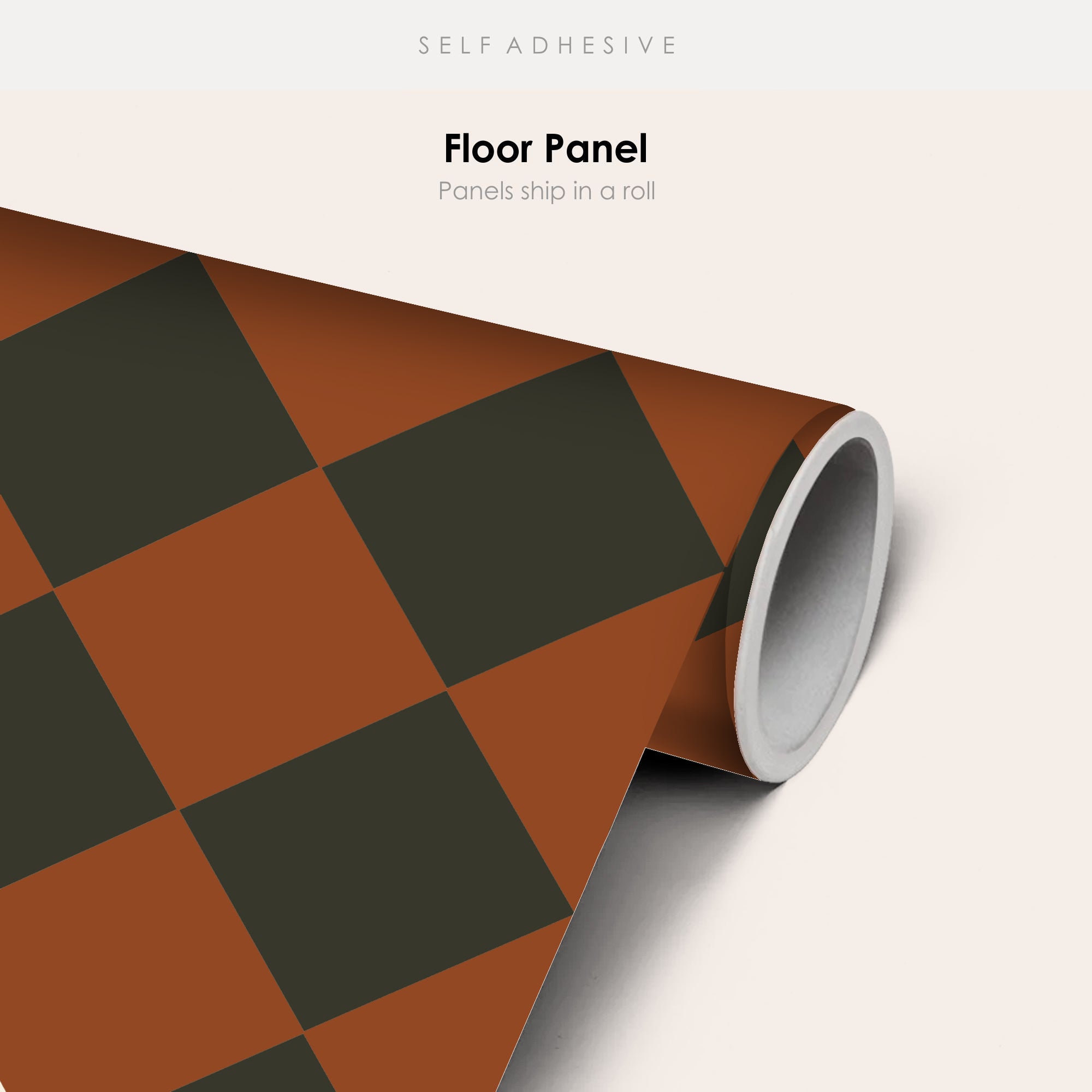 Checkerboard Tile Stickers in Sienna and Charcoal