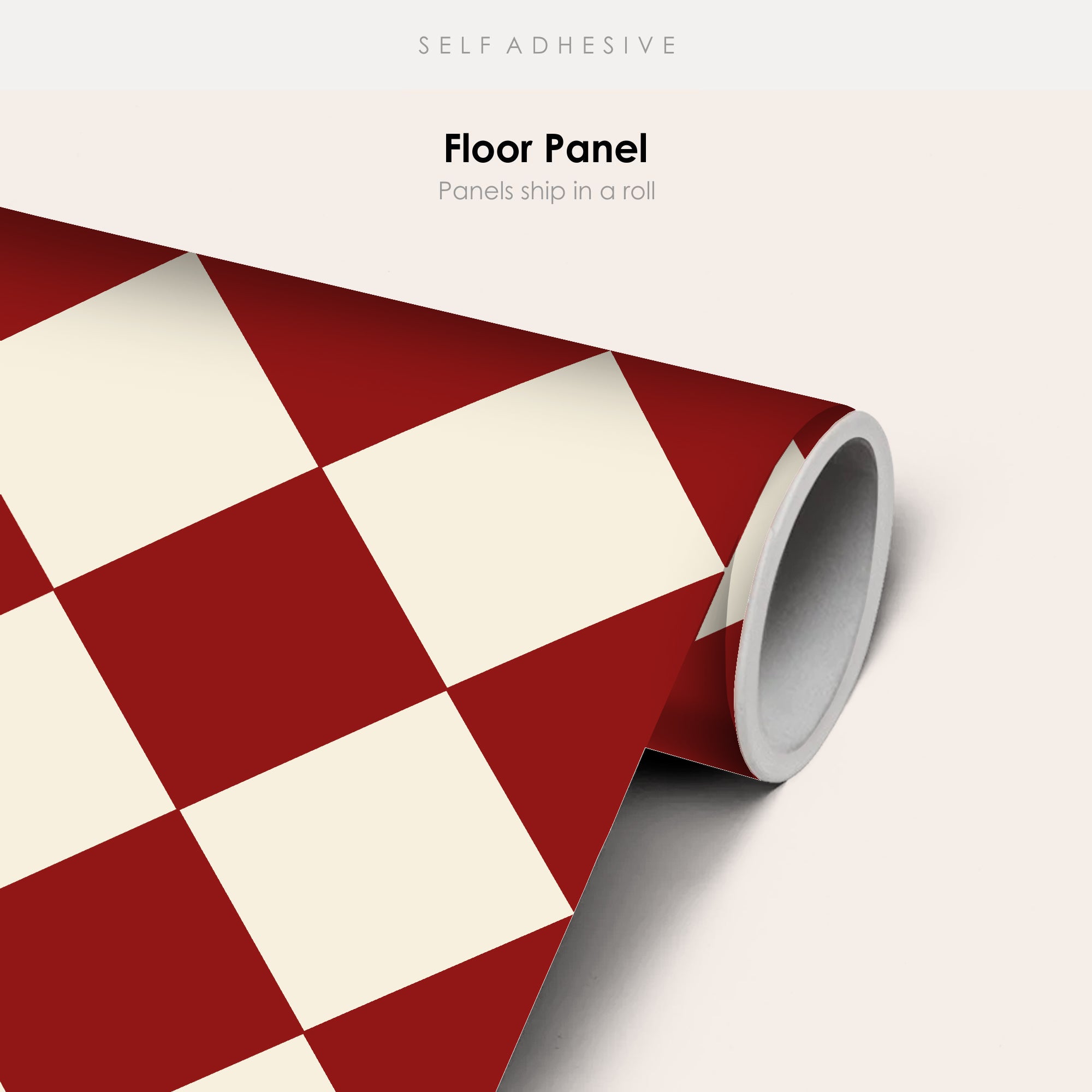 Checkerboard Tile Stickers in Bone White and Jasper Red