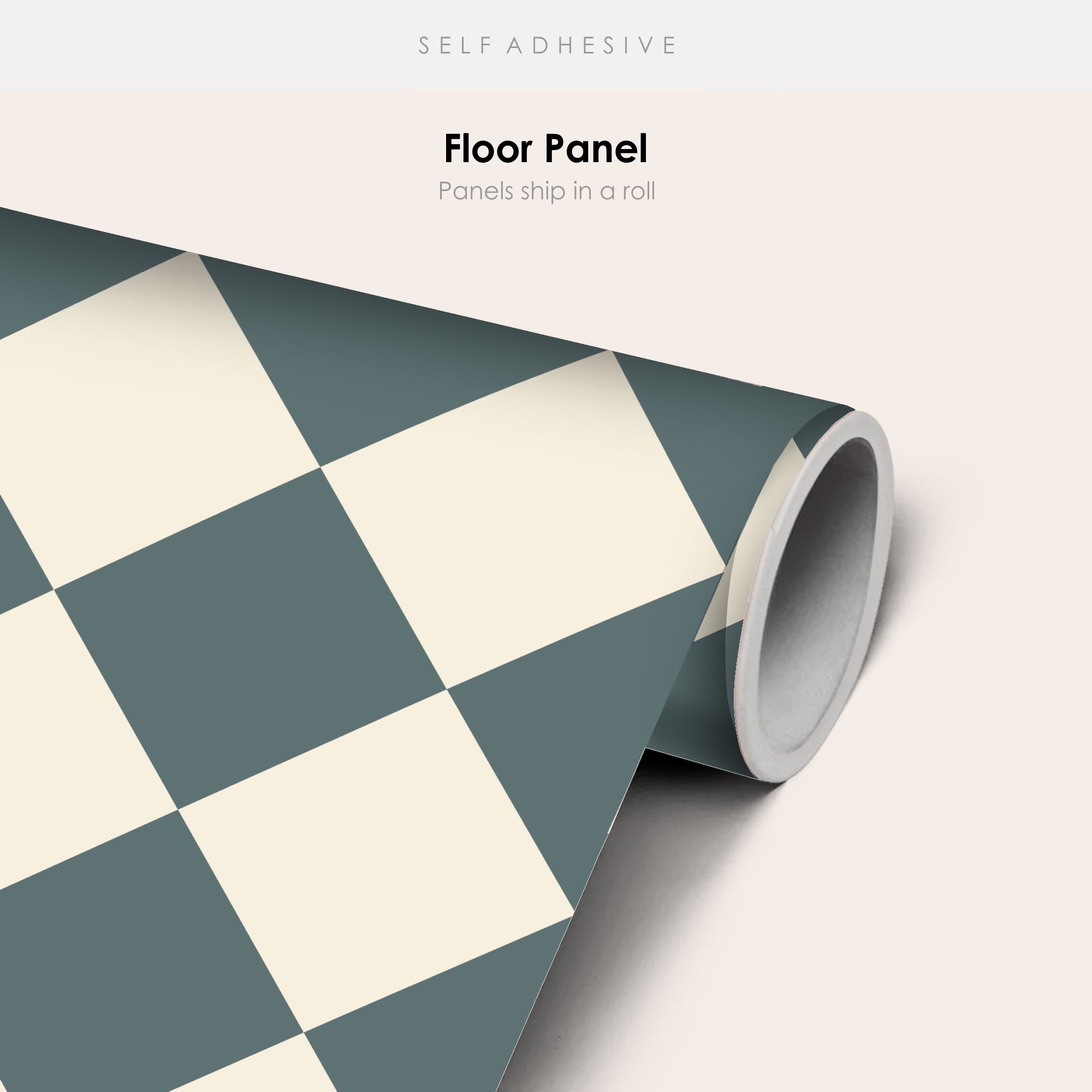 Checkerboard Tile Stickers in Bone White and Storm