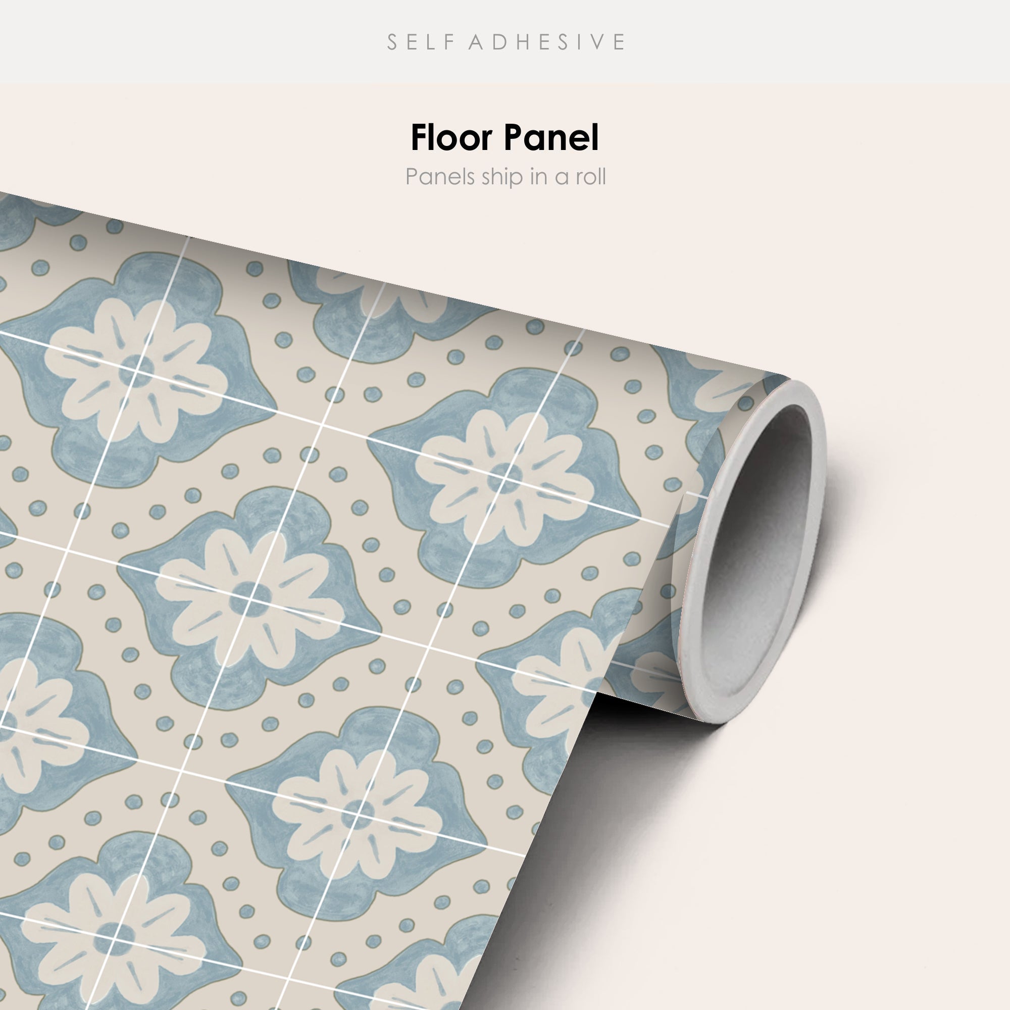 Larkspur in Powder Blue Vinyl Tile Sticker