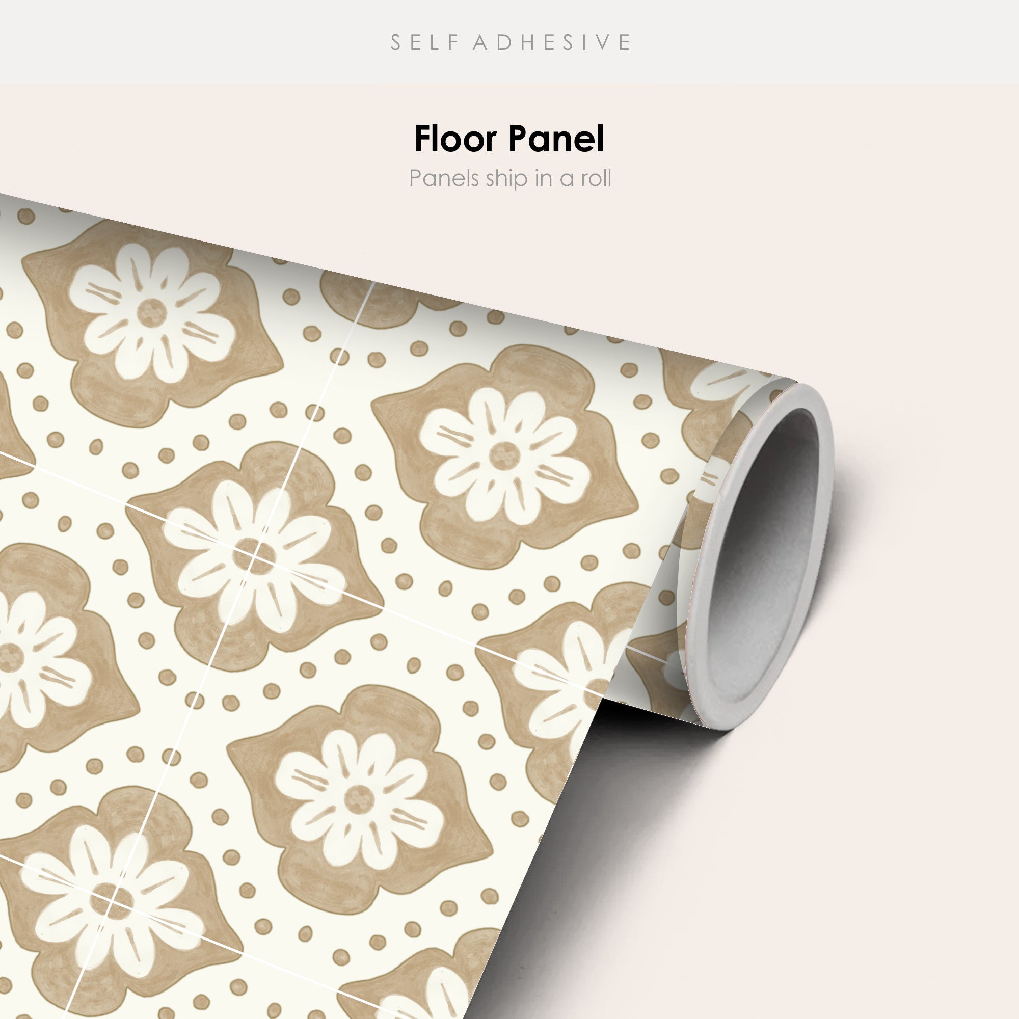 Larkspur in Tan Vinyl Tile Sticker