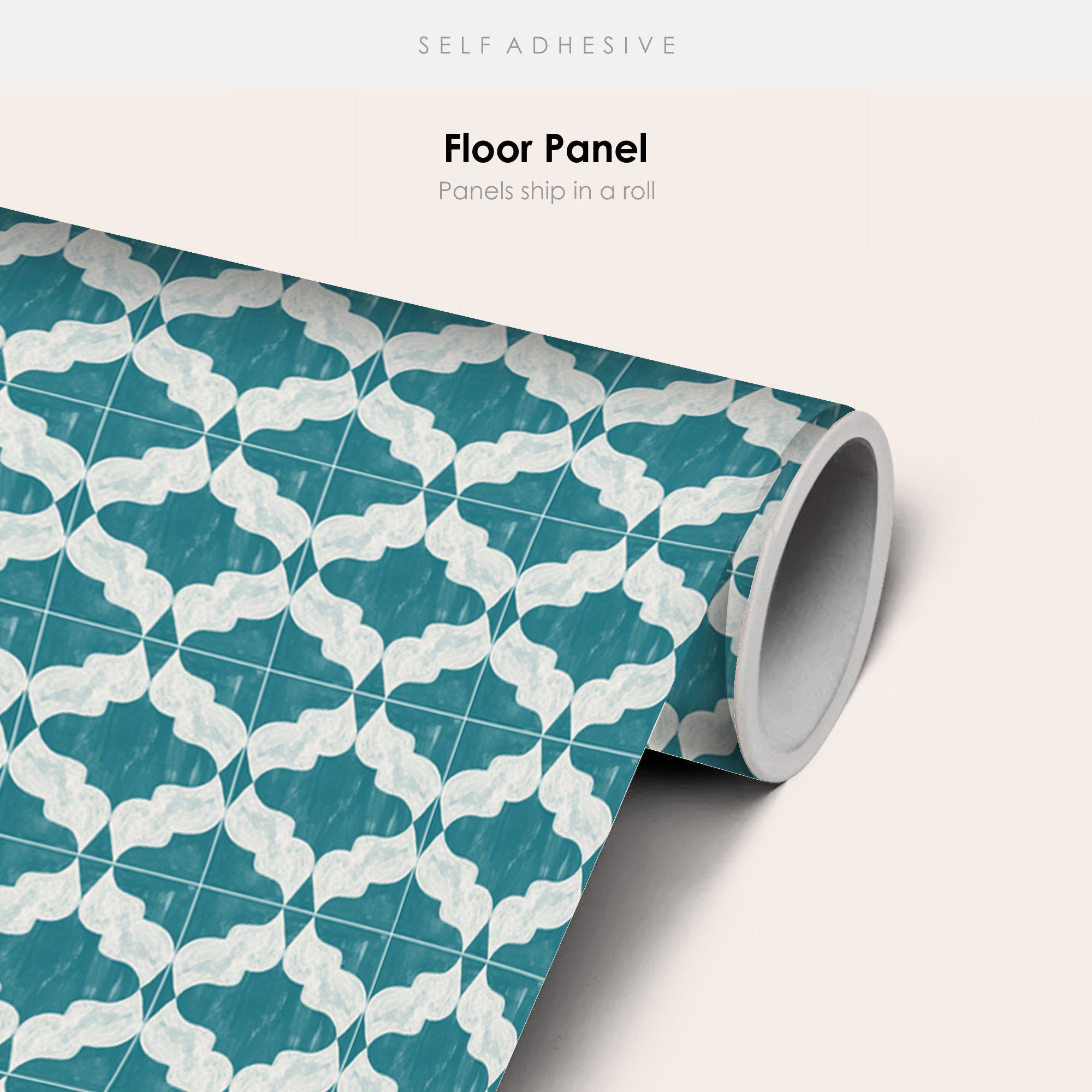 Arabesque in Teal Vinyl Tile Sticker