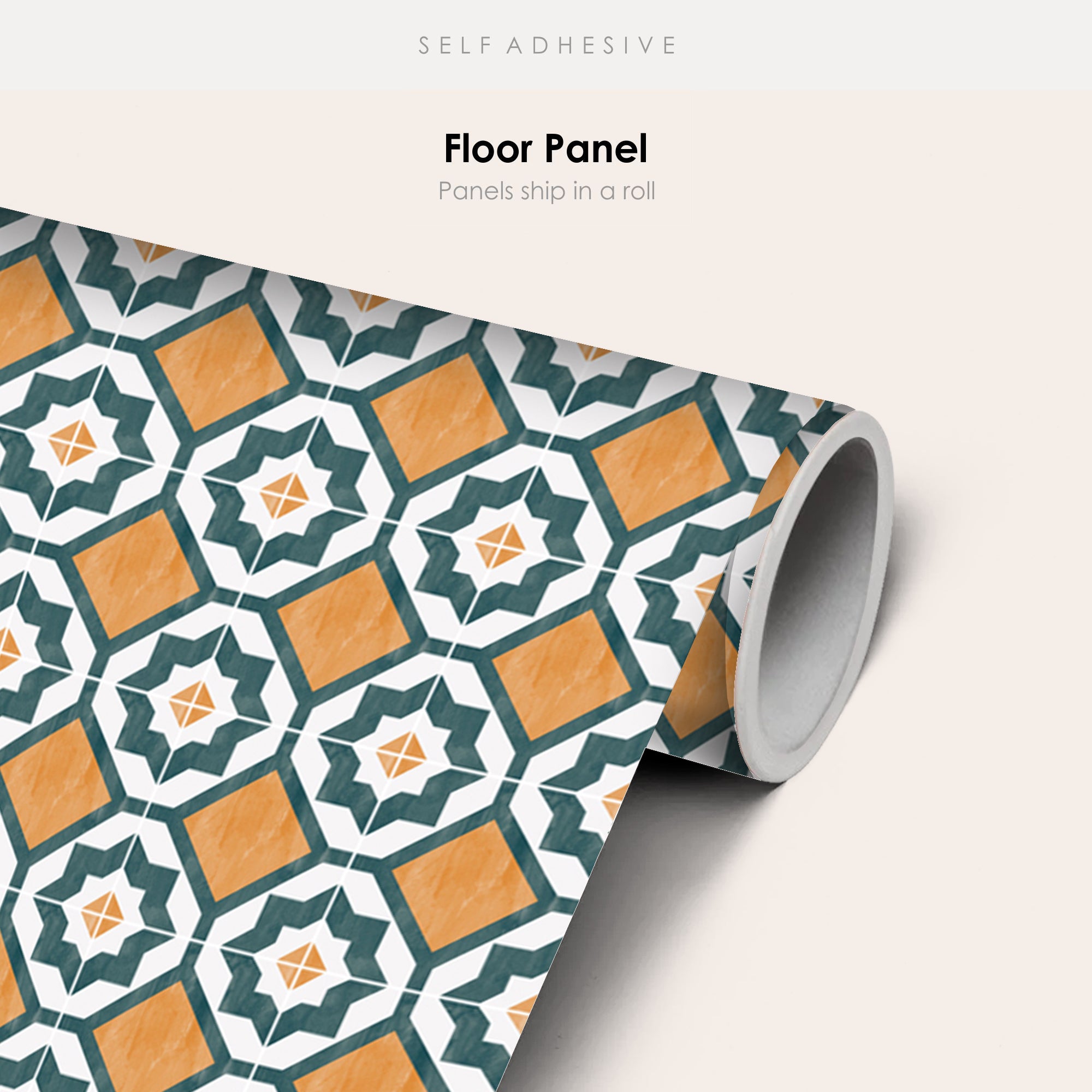 Hexa in Mandarine Vinyl Tile Sticker