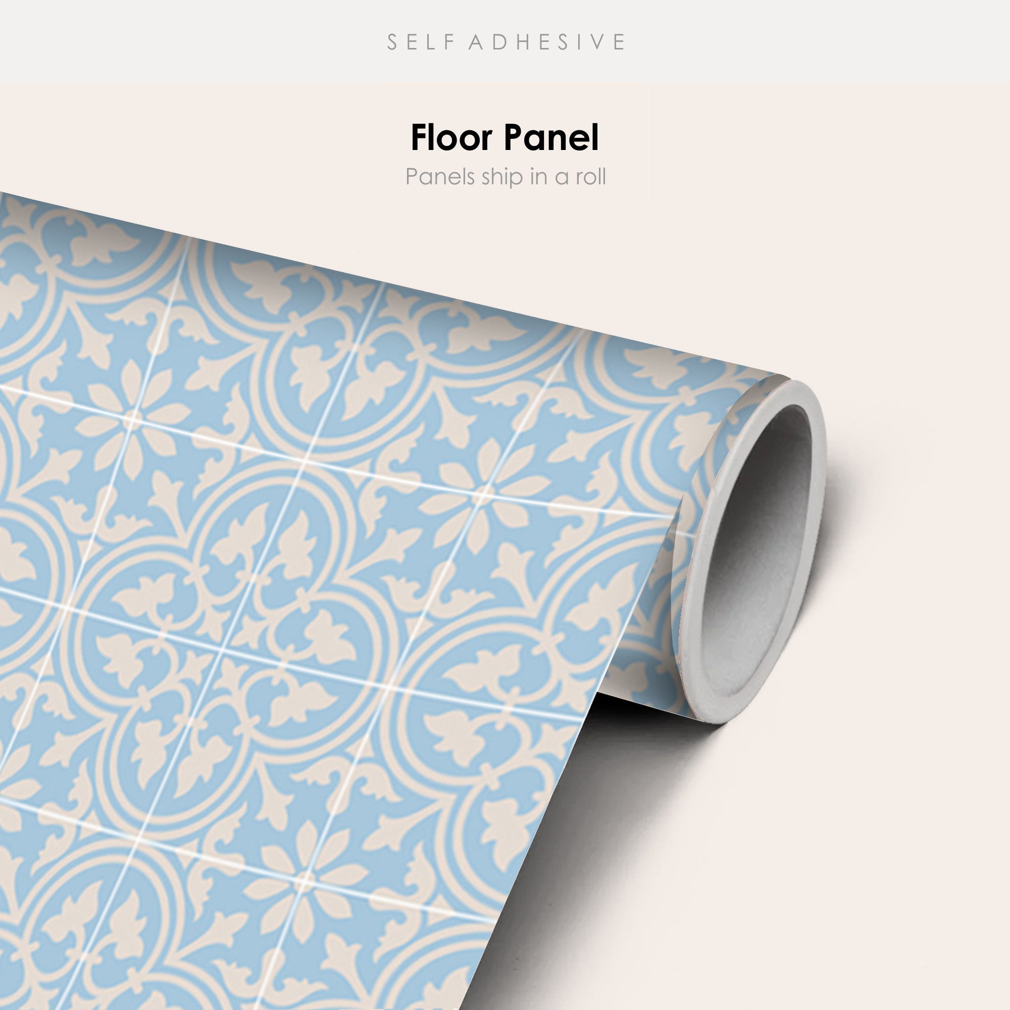 Trefle in Vista Blue Vinyl Tile Sticker