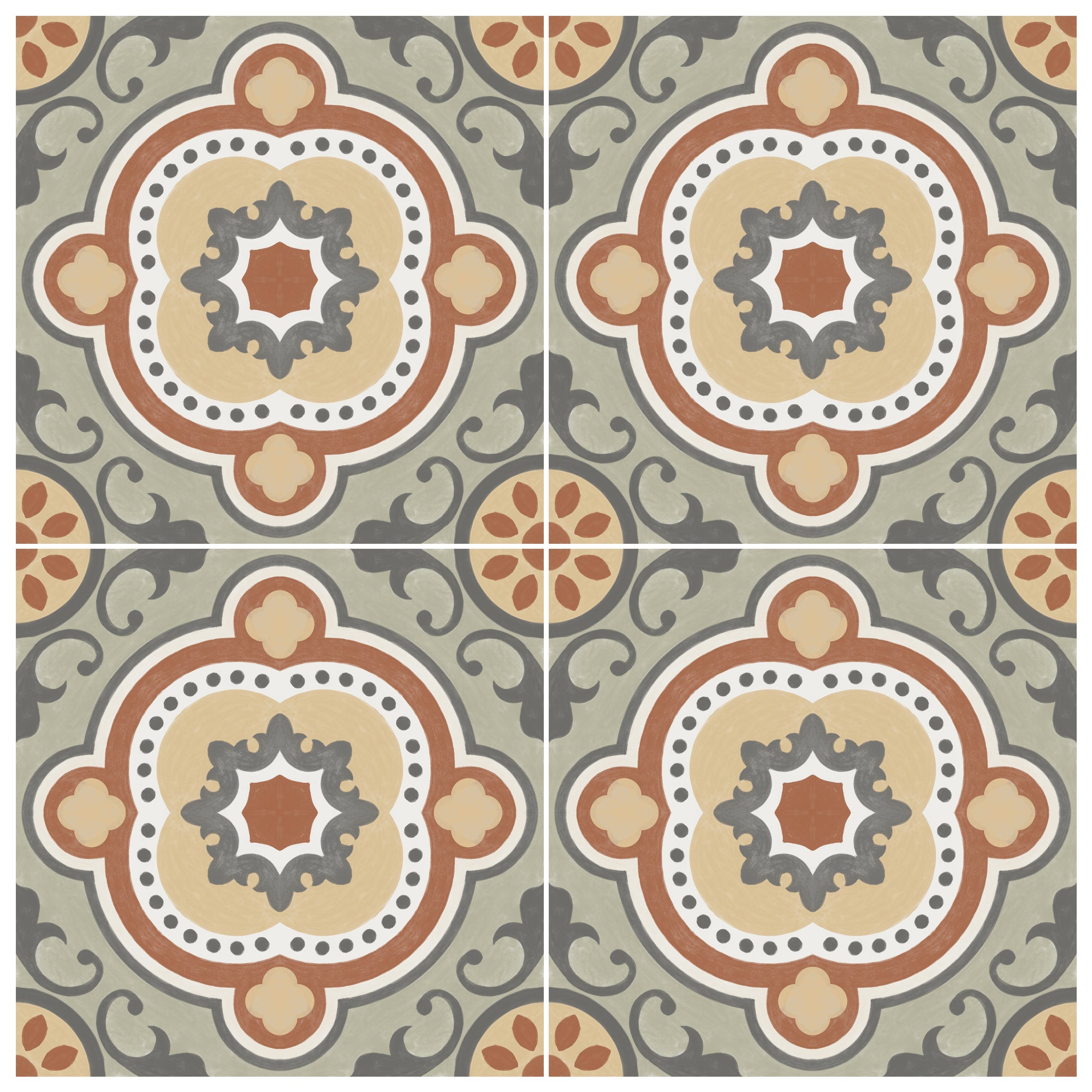 PROMO! Seville in Olive Vinyl Tile Sticker - 8 pcs pack in 30.2 cm