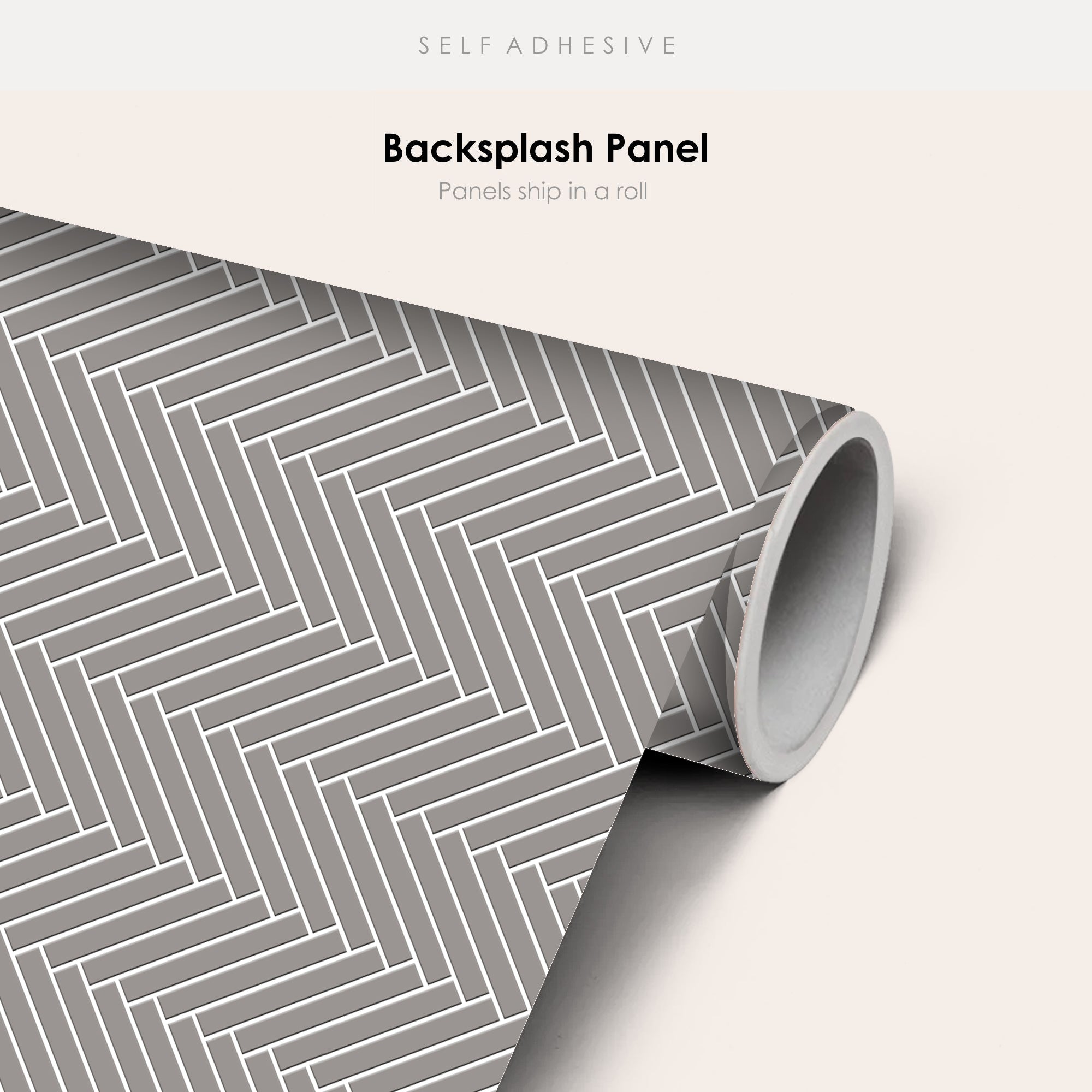 Herringbone in Taupe Grey Wallpaper