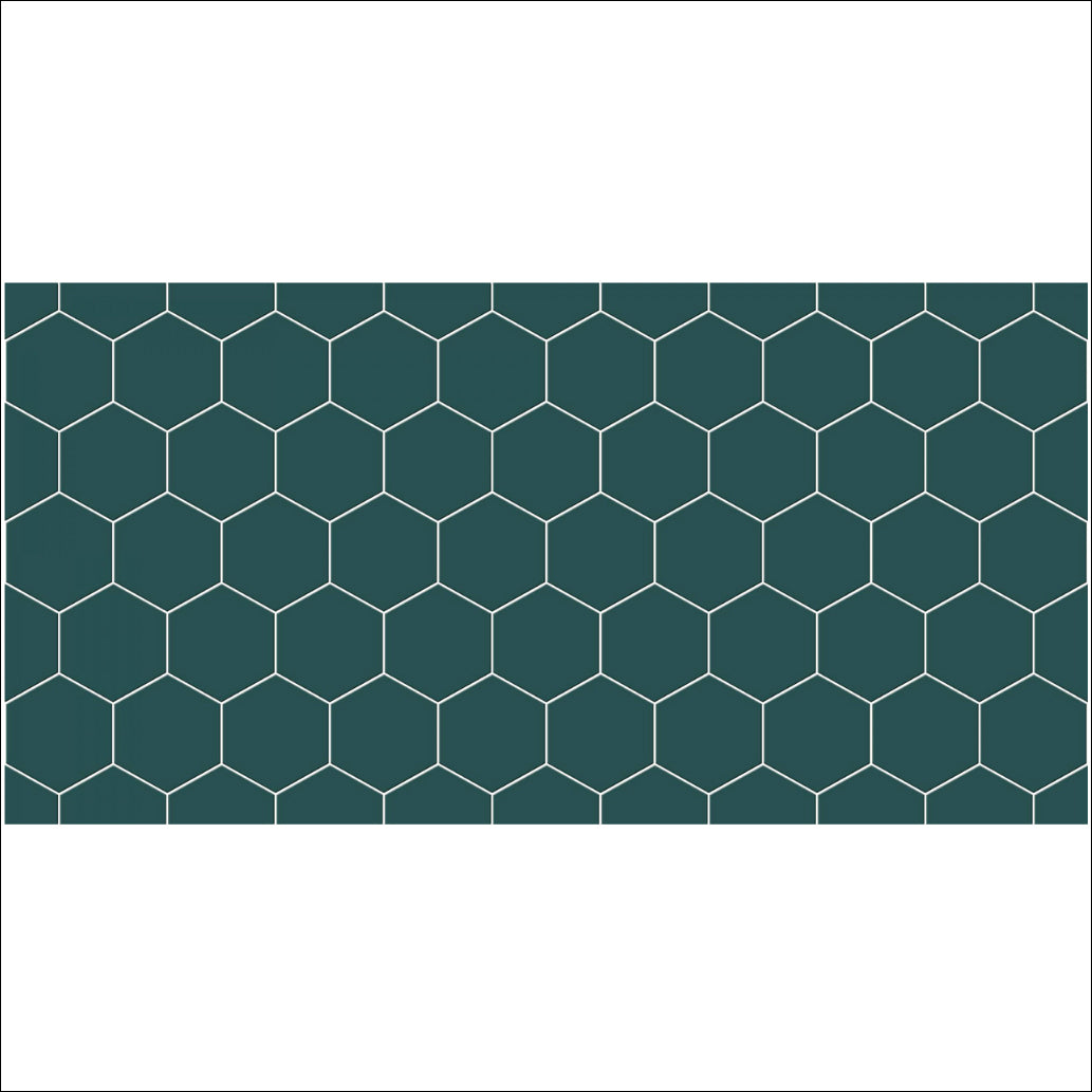 PROMO! Removable Vinyl Wallpaper in Hexa Peacock Green - 60 x 120 cm panel