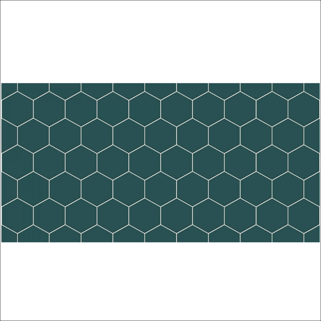 PROMO! Removable Vinyl Wallpaper in Hexa Peacock Green - 60 x 120 cm panel