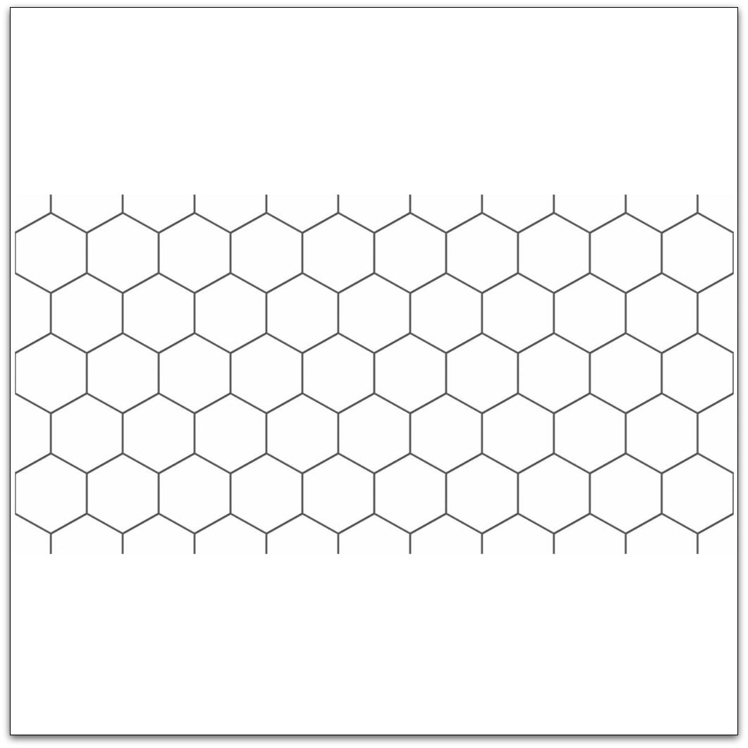 PROMO! Vinyl Floor Tile Sticker Panel of 60 x 120 cm - Hexa Pure White