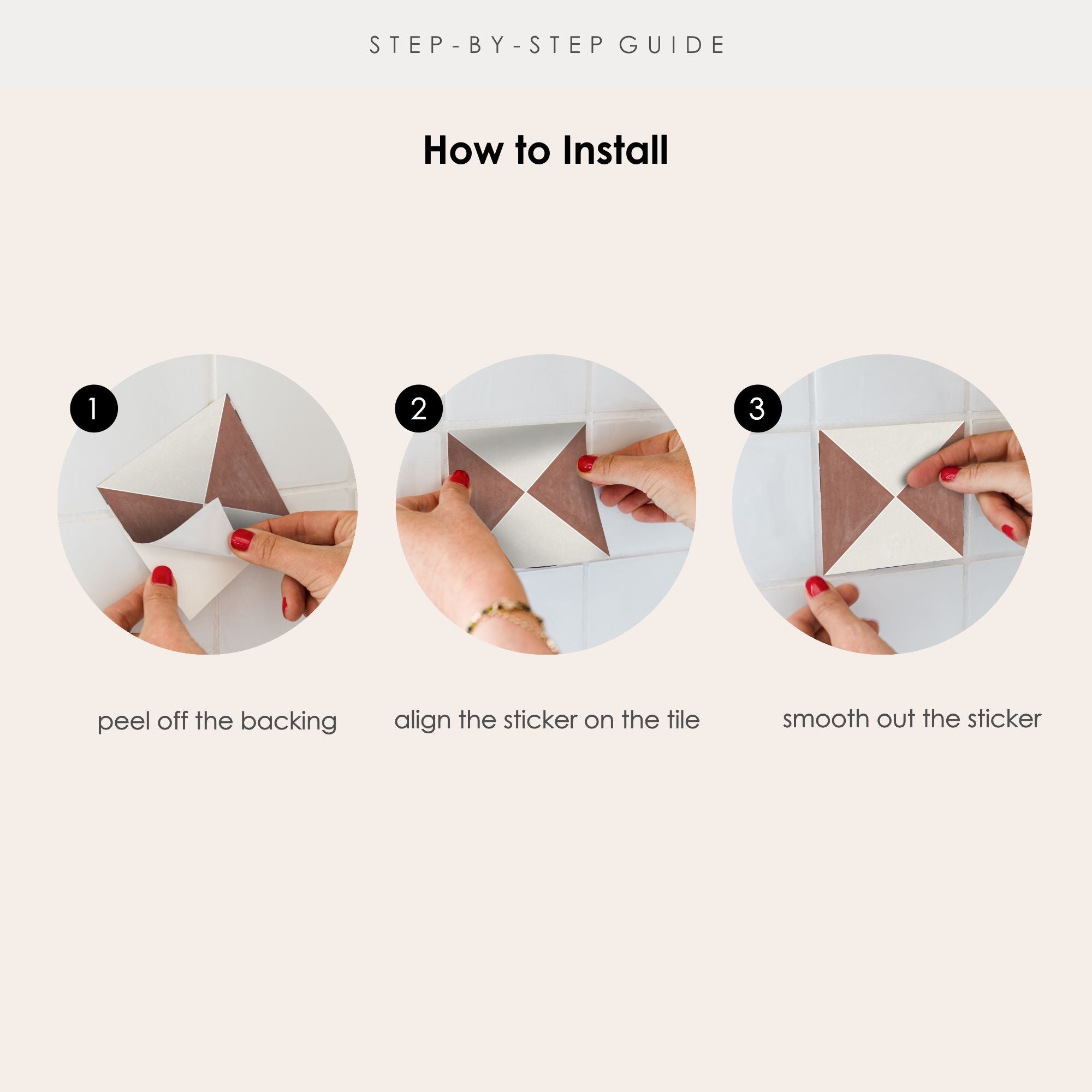 Norway Tile Stickers in Terracotta