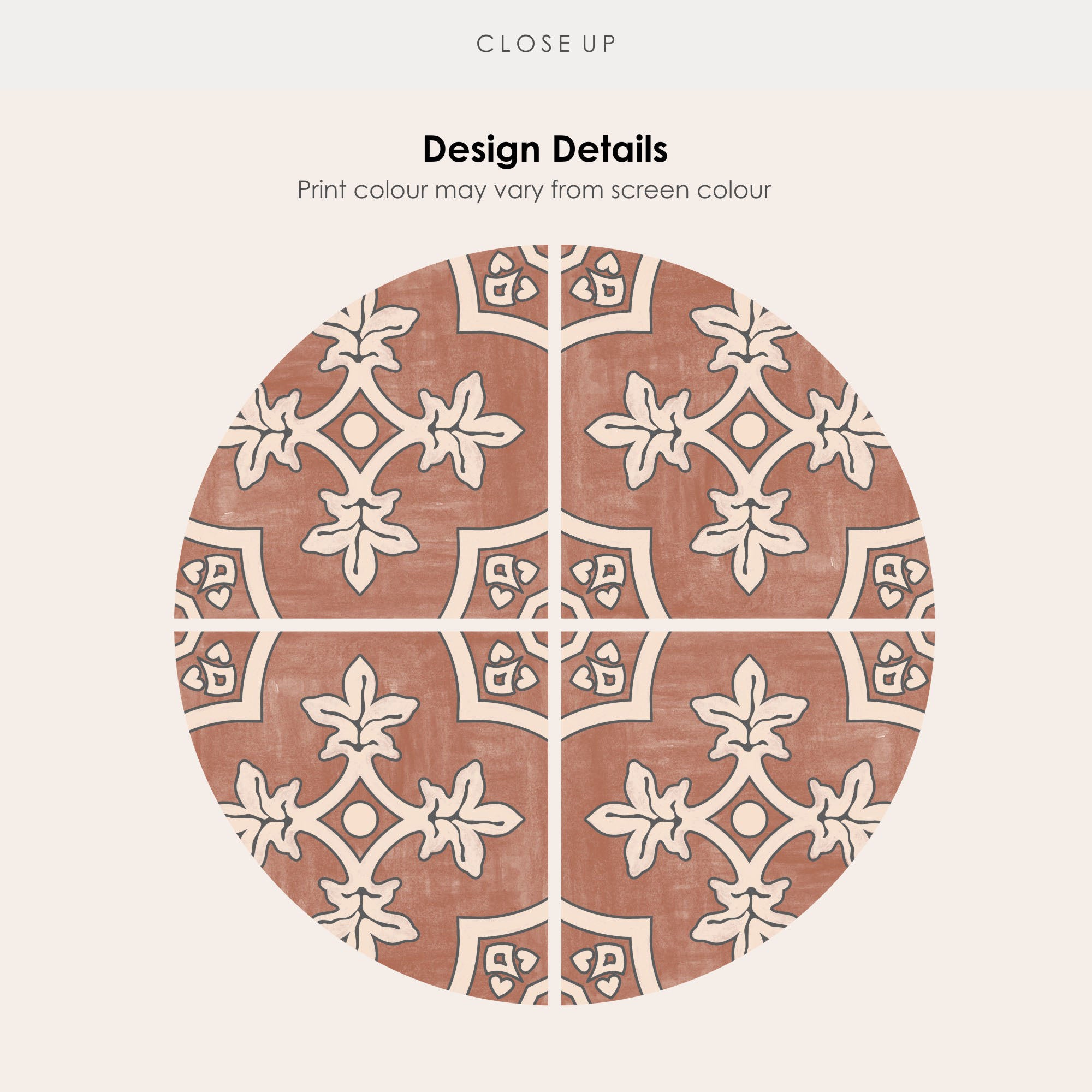 Palma in Red Earth Vinyl Tile Sticker