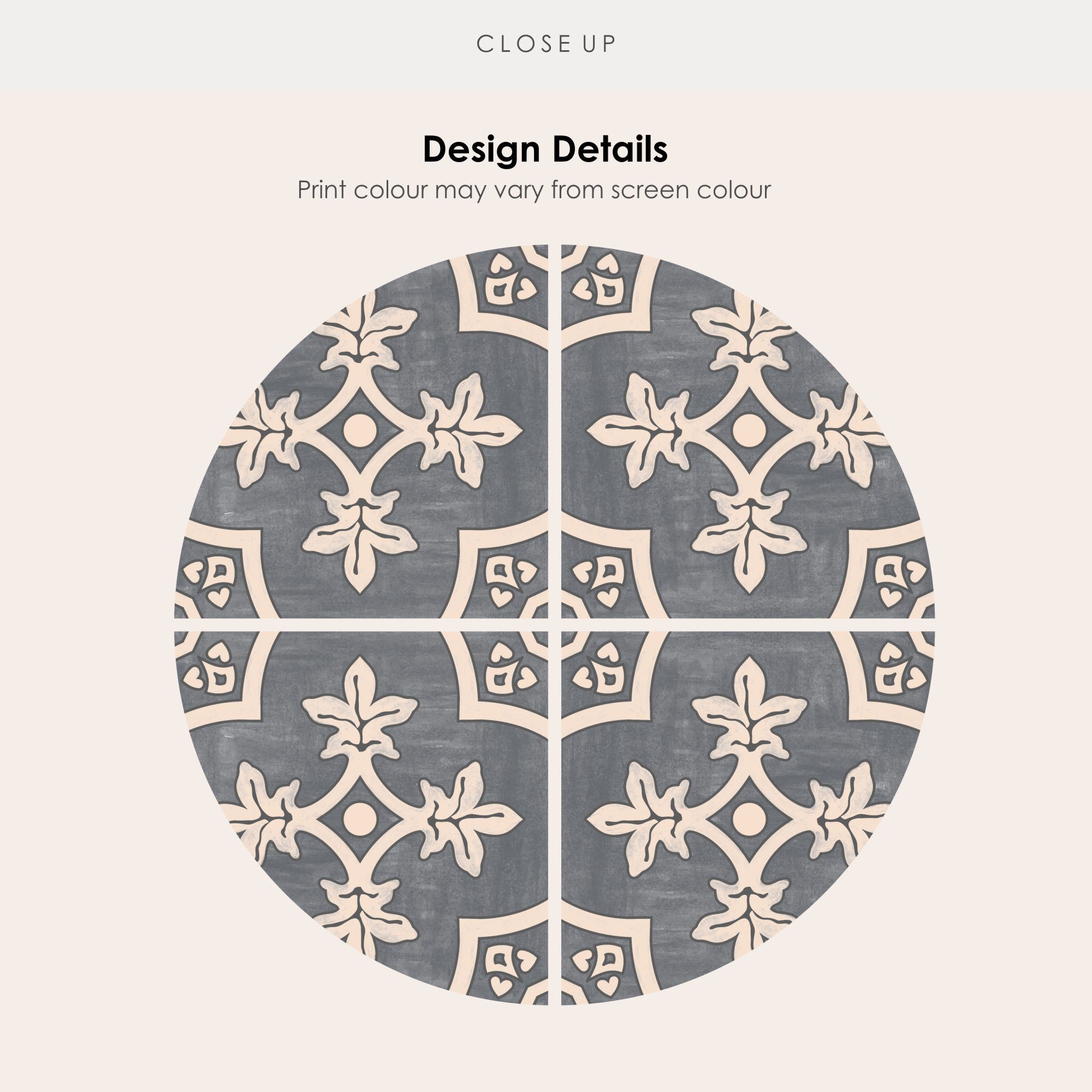 Palma in Fonte Grey Vinyl Tile Sticker