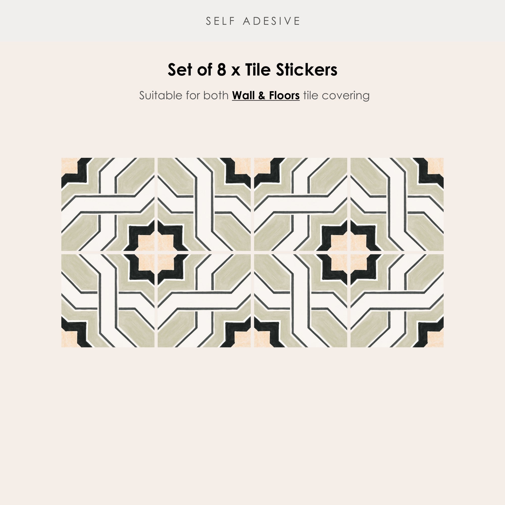 Lattice in Olive Vinyl Tile Sticker