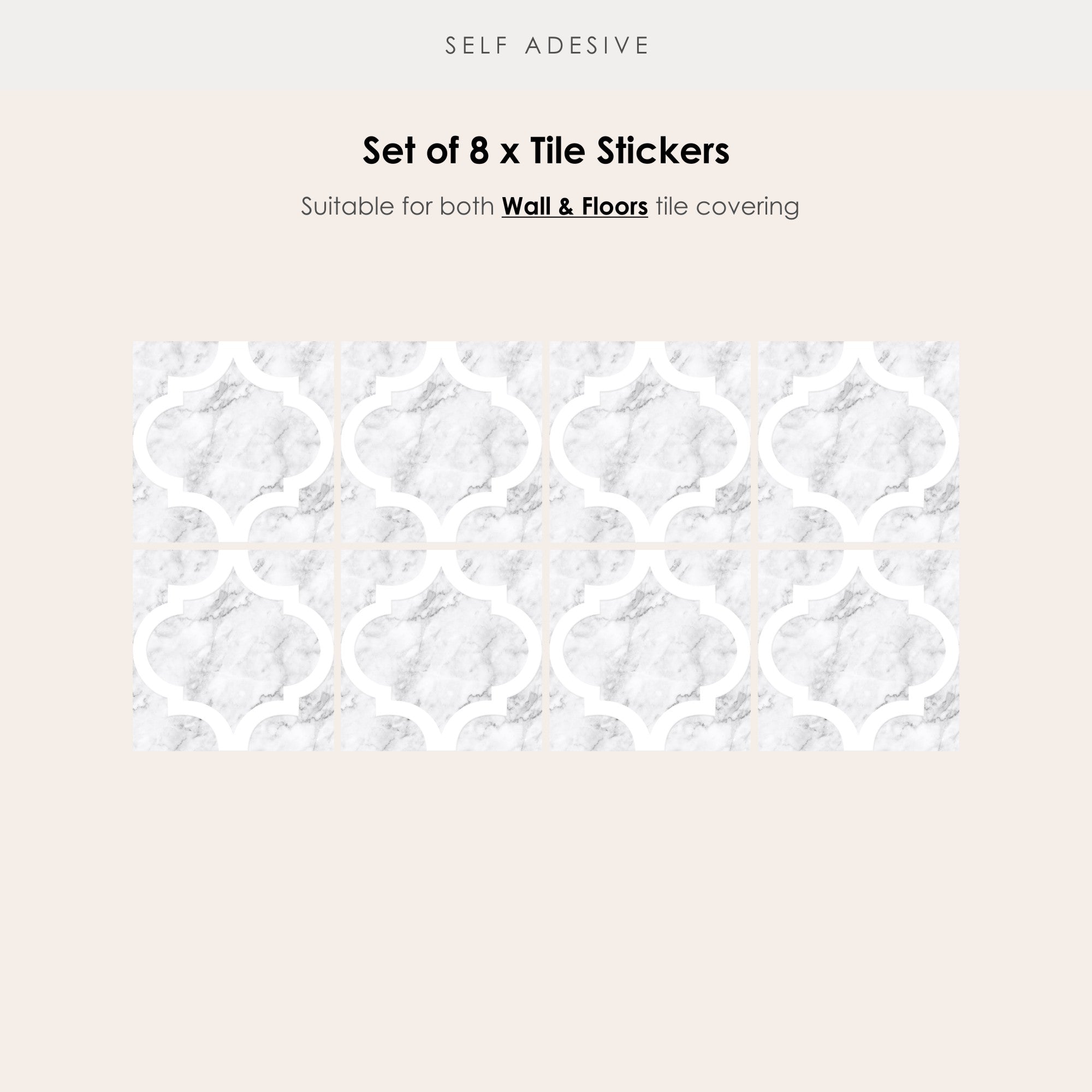 Zahara in Marble Vinyl Tile Sticker