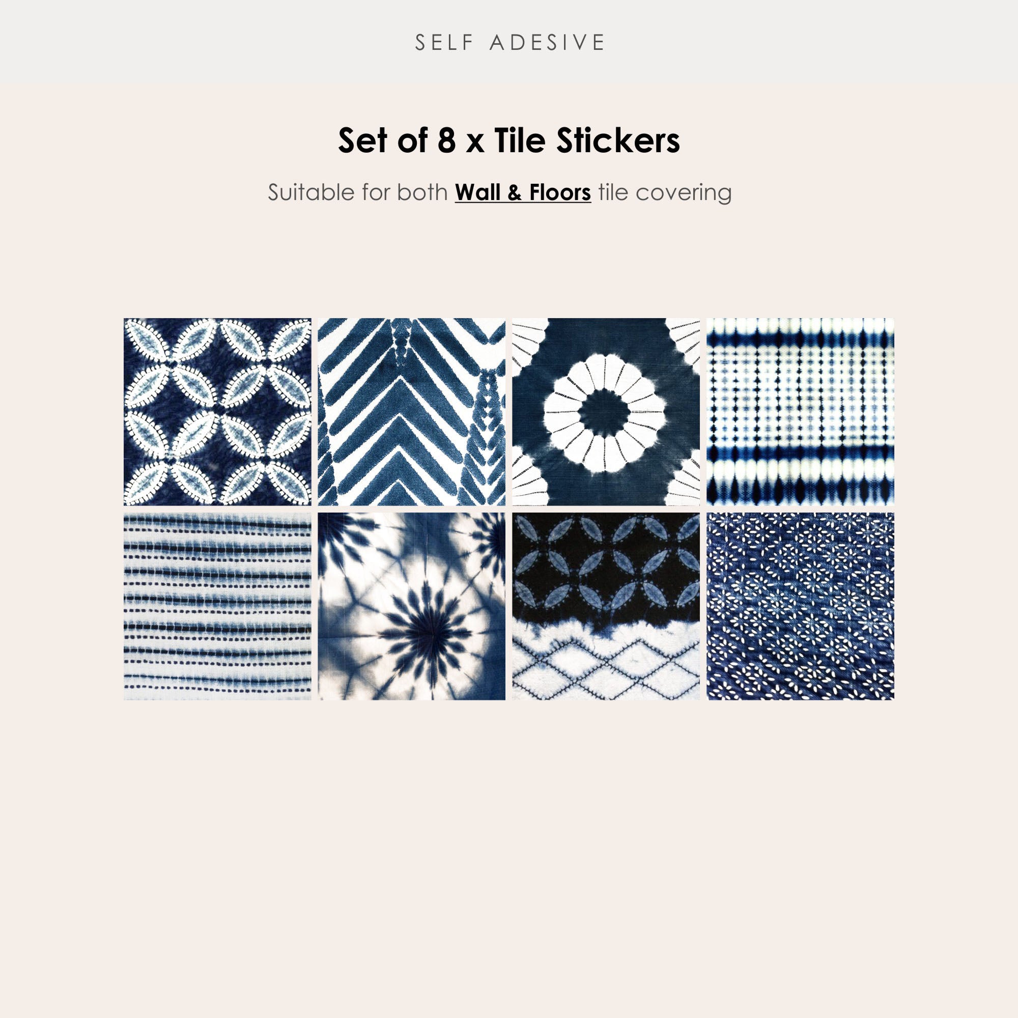 Shibori Vinyl Tile Sticker