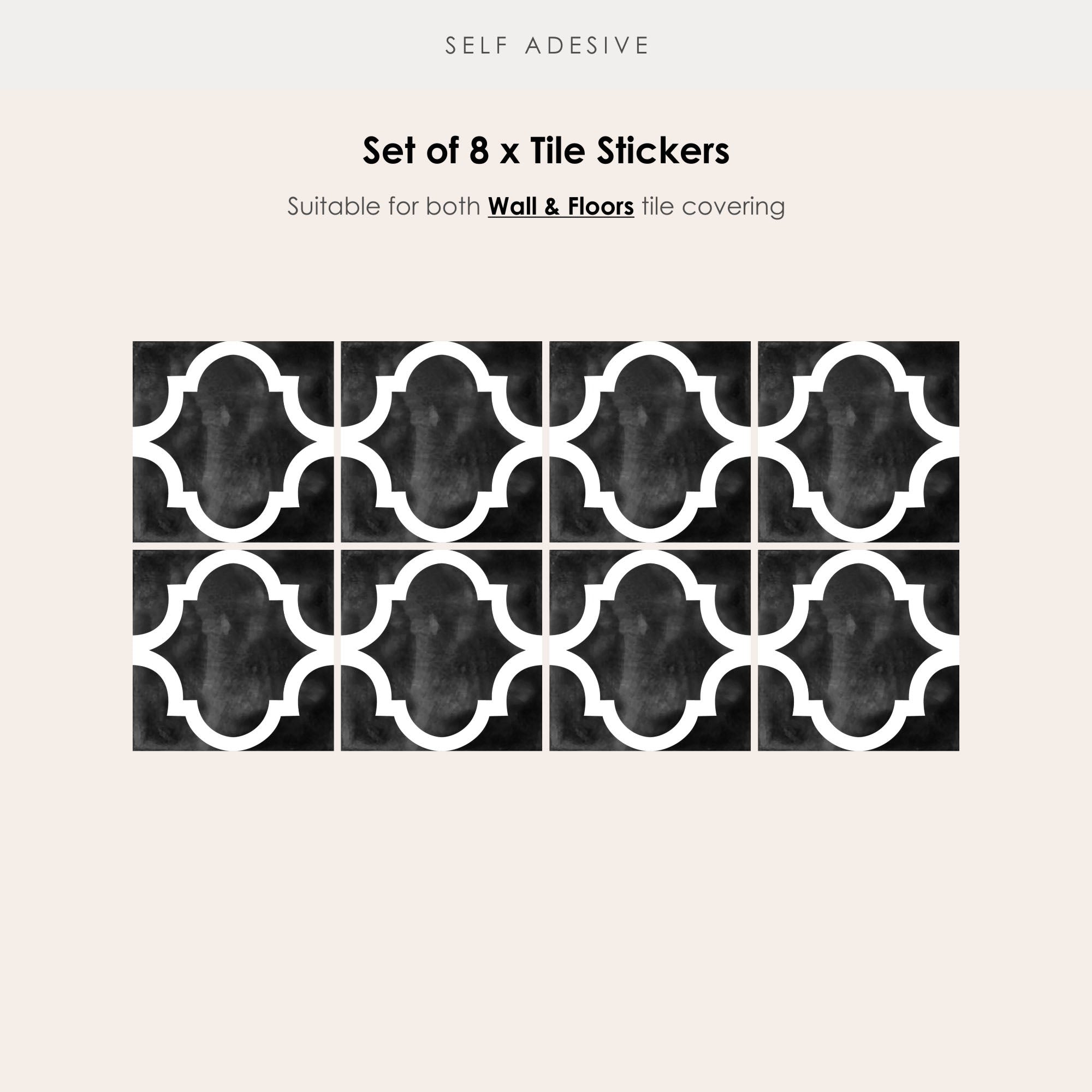 Zahara in Black Vinyl Tile Sticker