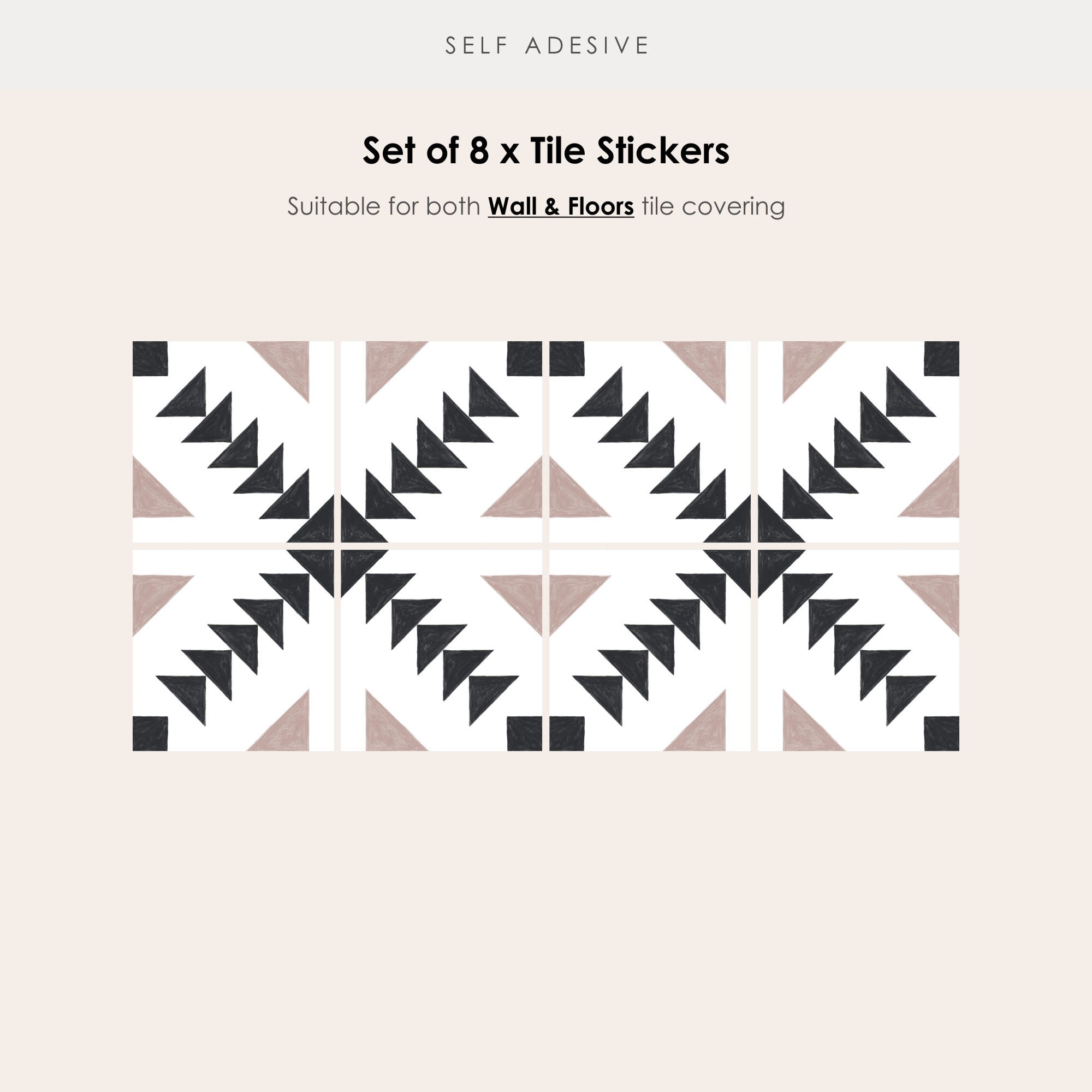 Zig Zag in Taupe Vinyl Tile Sticker