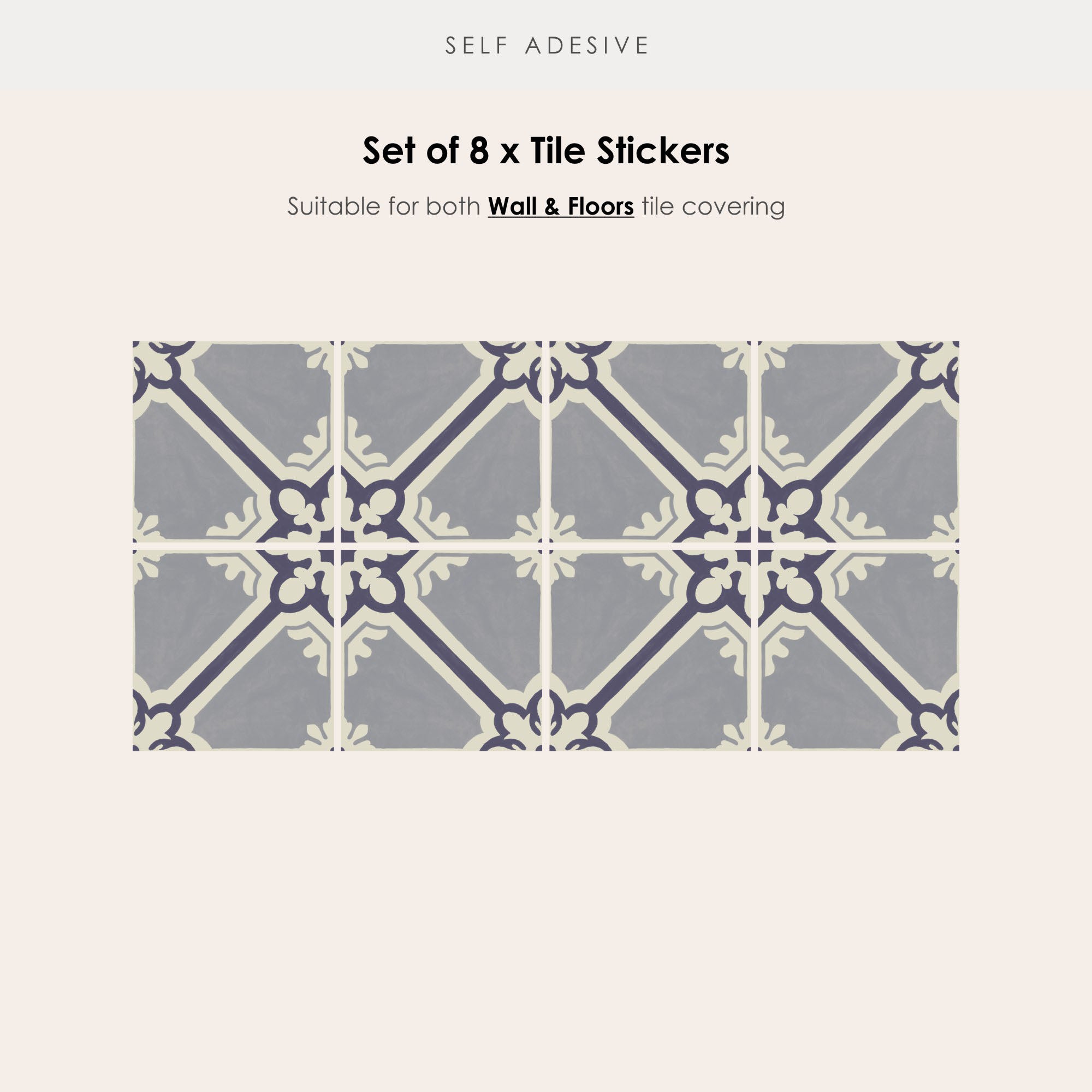 Samsara in Mauve Grey Vinyl Tile Sticker