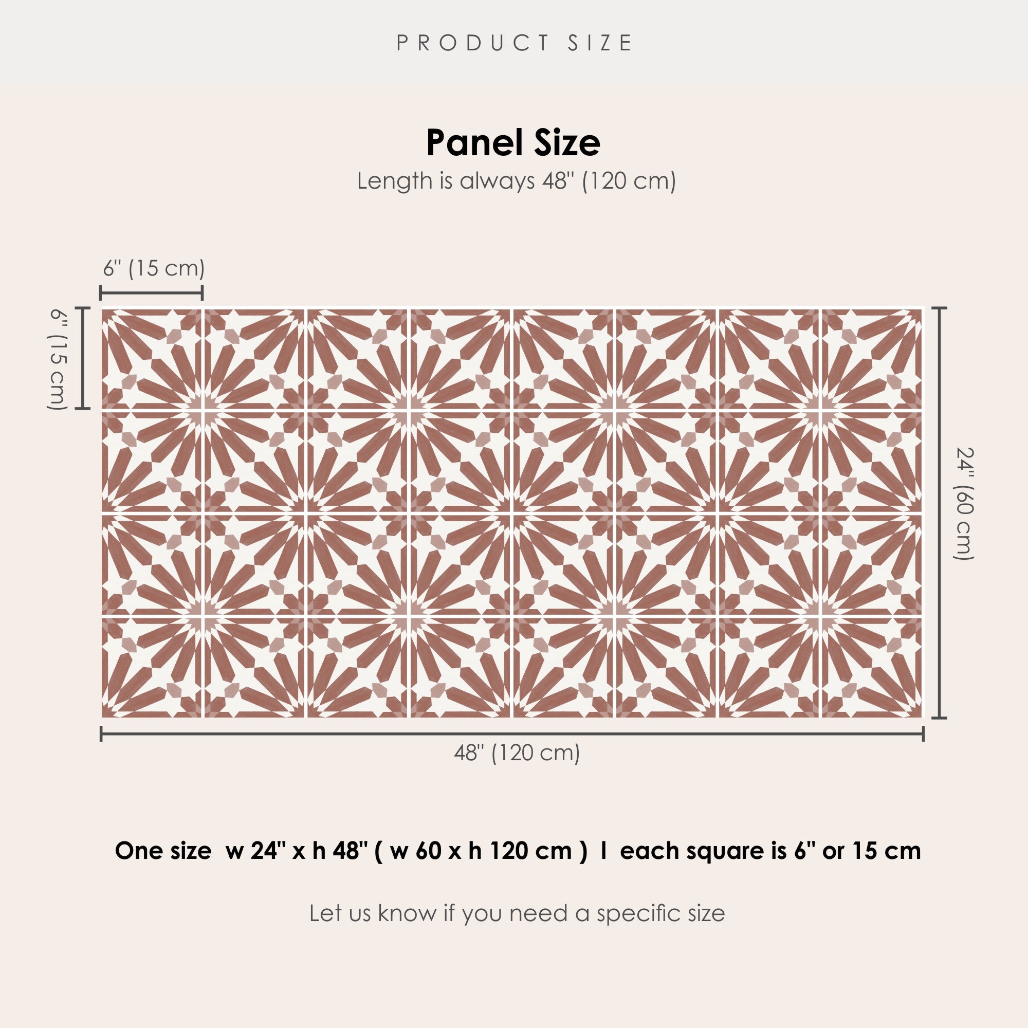 Stellino in Terracotta Vinyl Tile Sticker