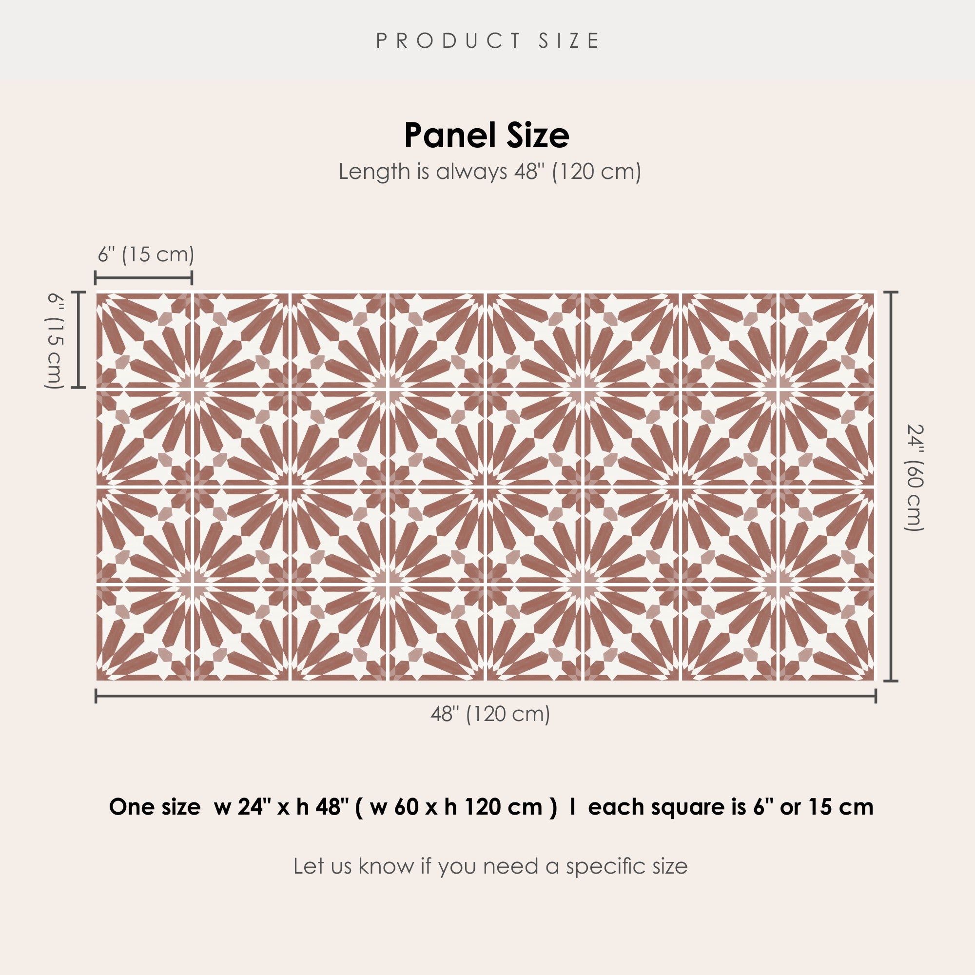 Stellino in Terracotta Vinyl Tile Sticker