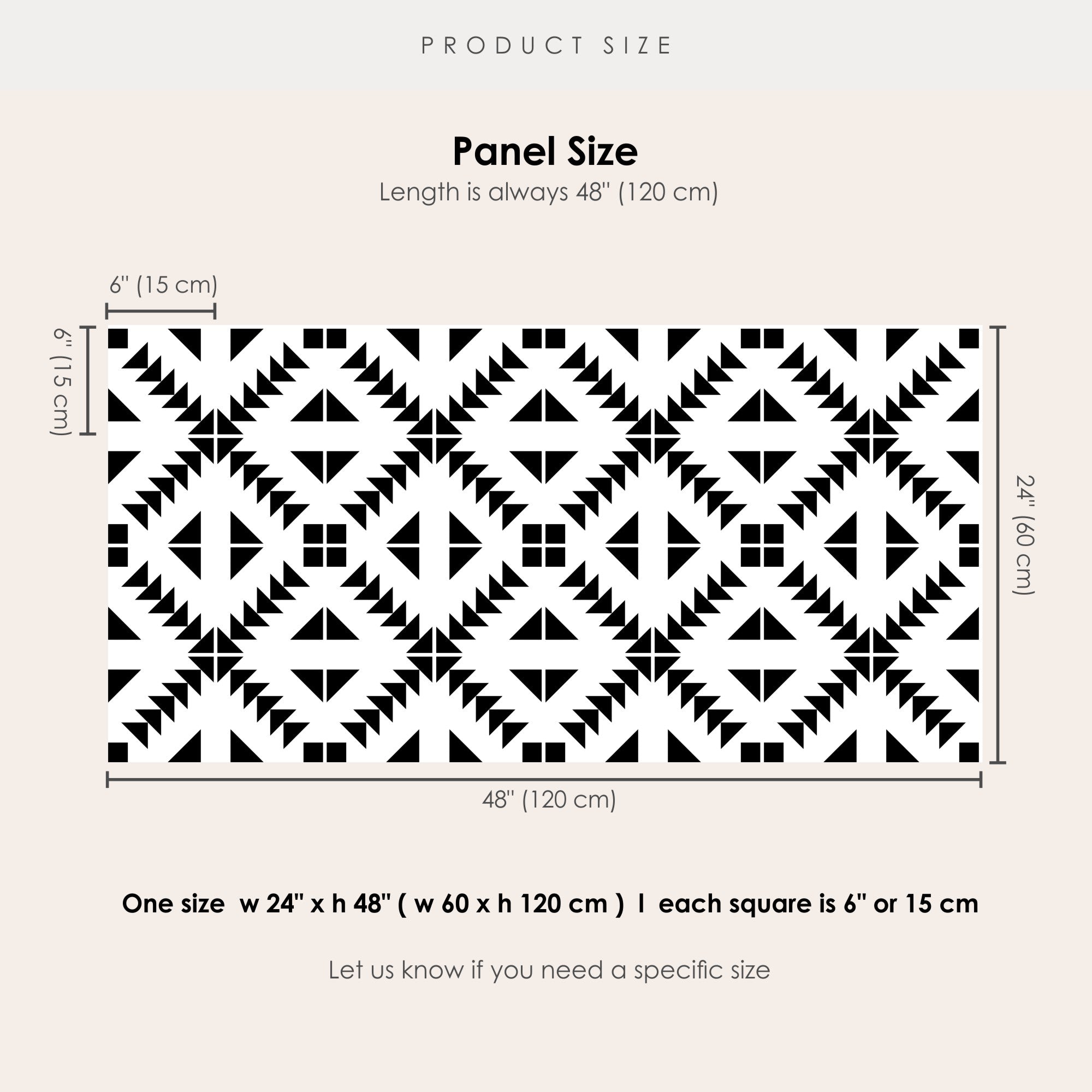 Zig Zag in Black Vinyl Tile Sticker