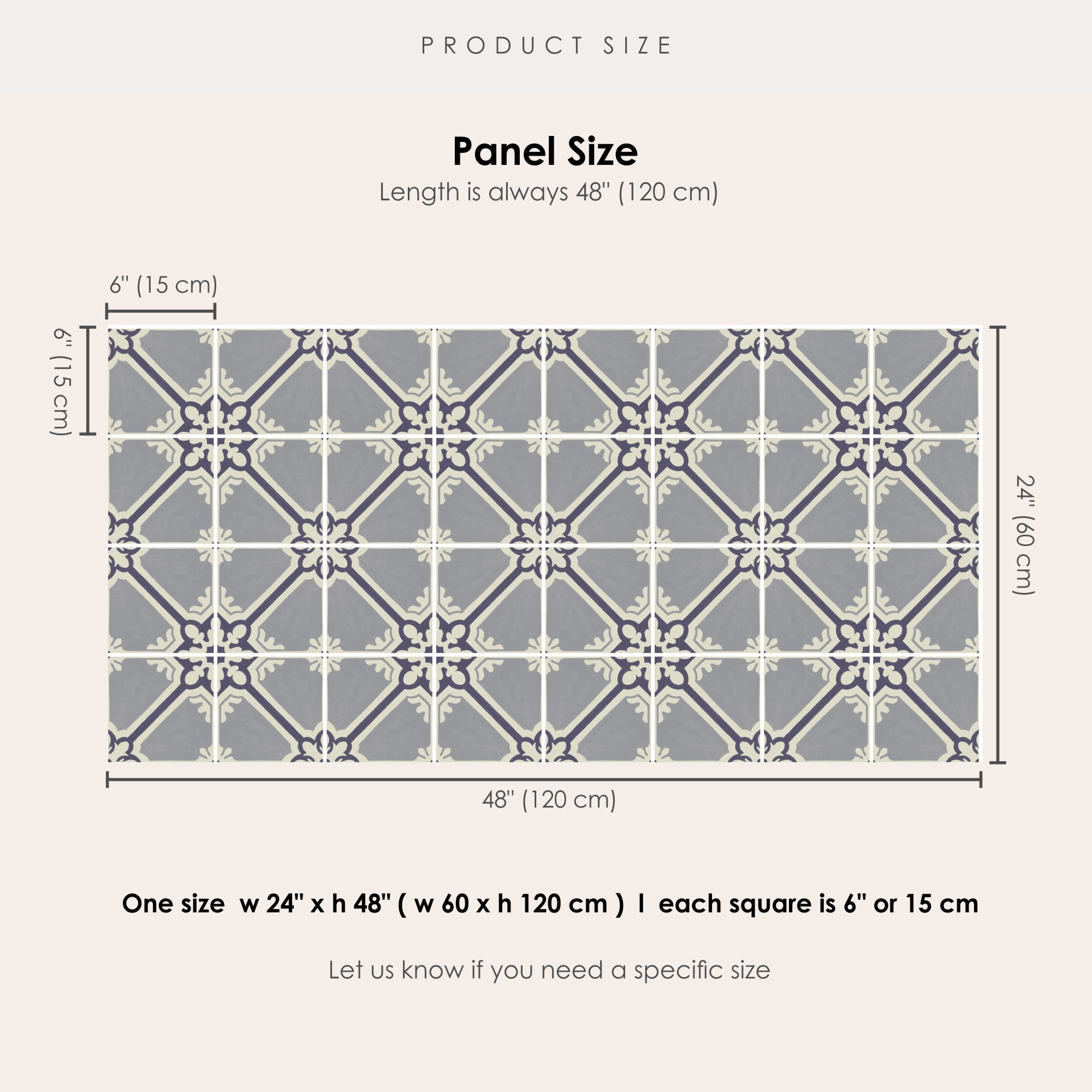 Samsara in Mauve Grey Vinyl Tile Sticker