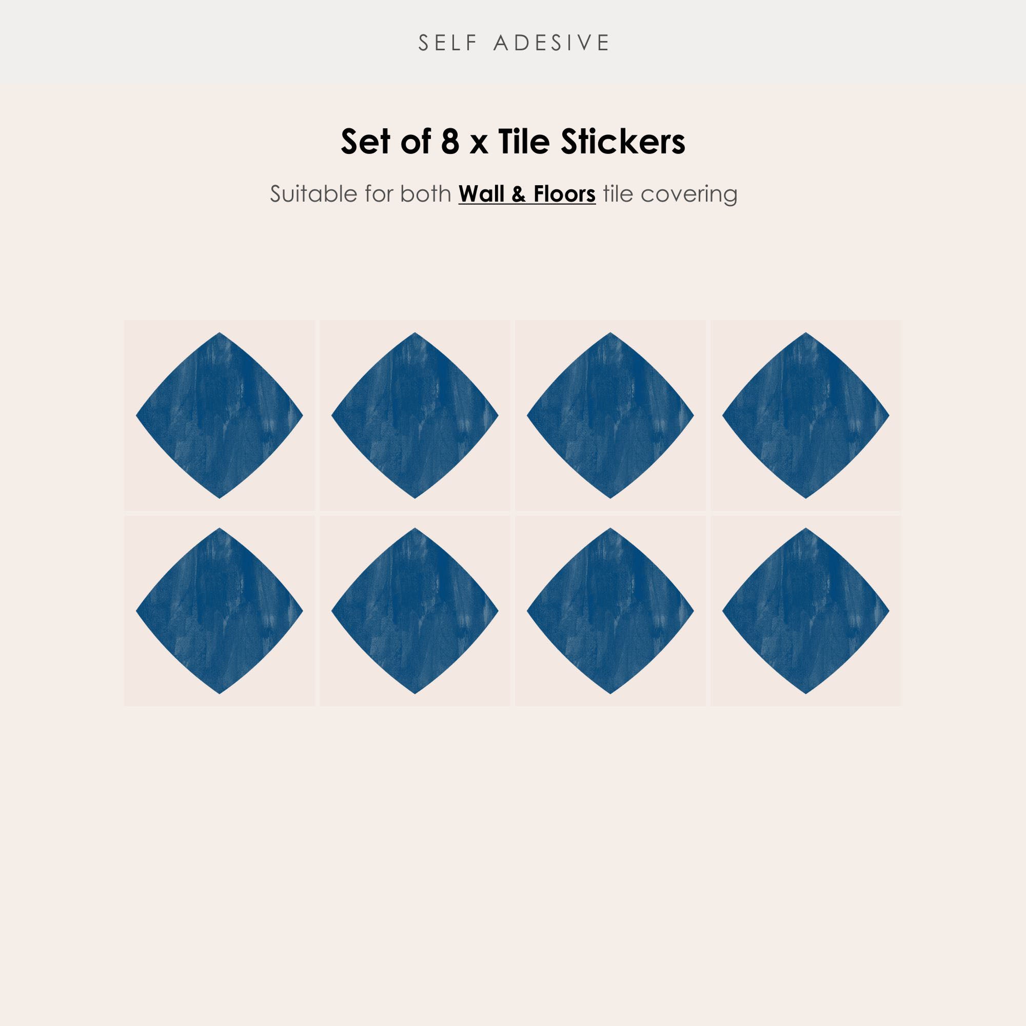 Diamond in Indigo Vinyl Tile Sticker