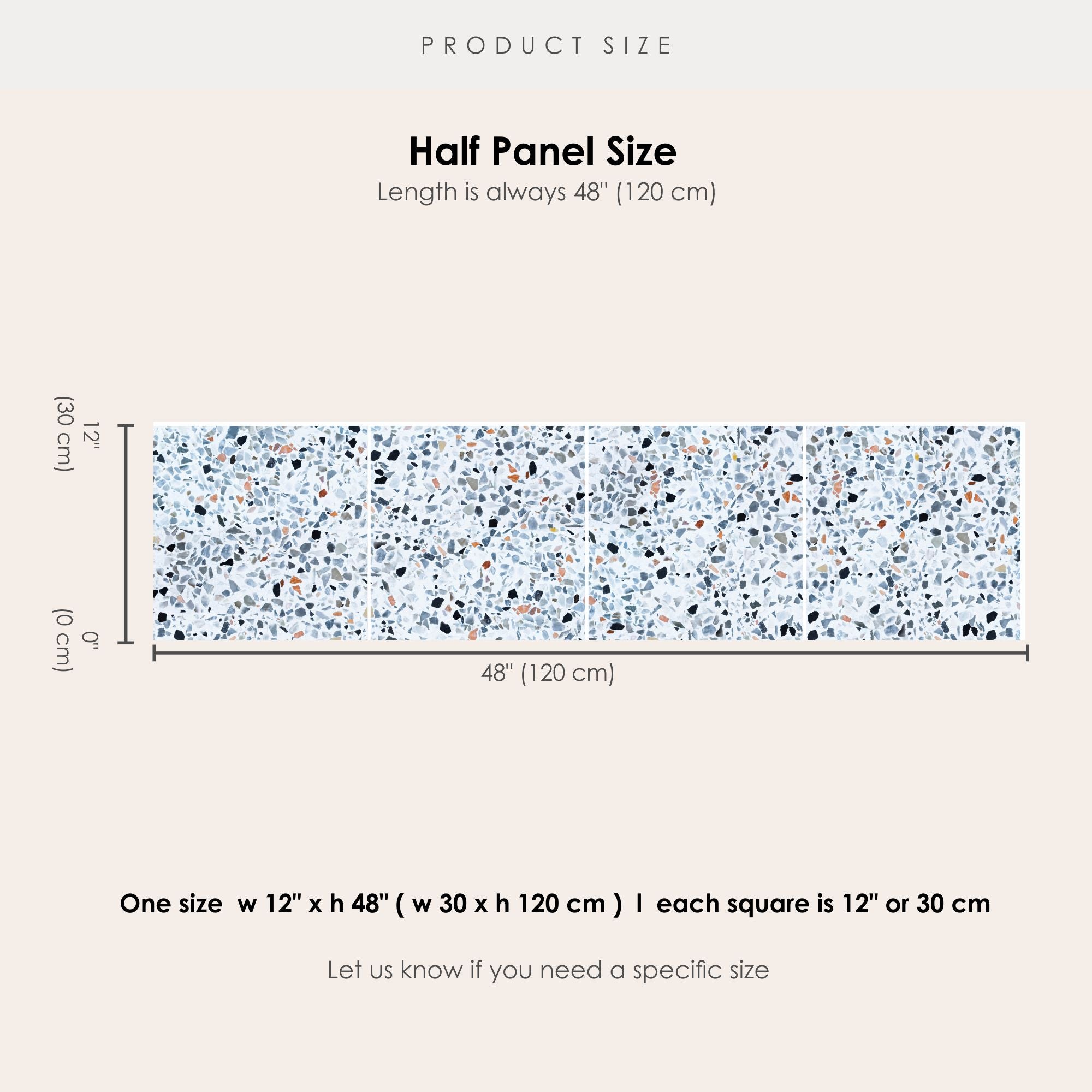 Terrazzo Blue Vinyl Tile Sticker