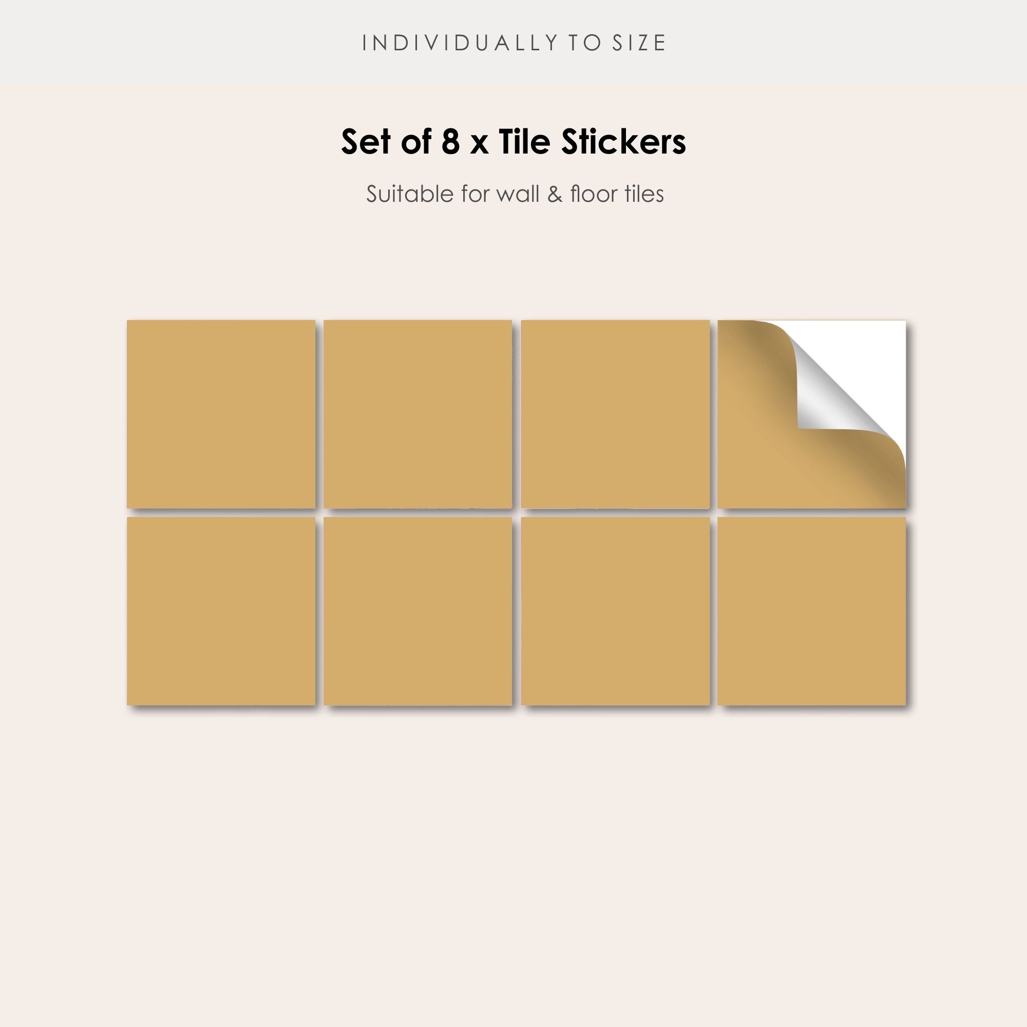 Golden Ochre Solid Color Tile Stickers