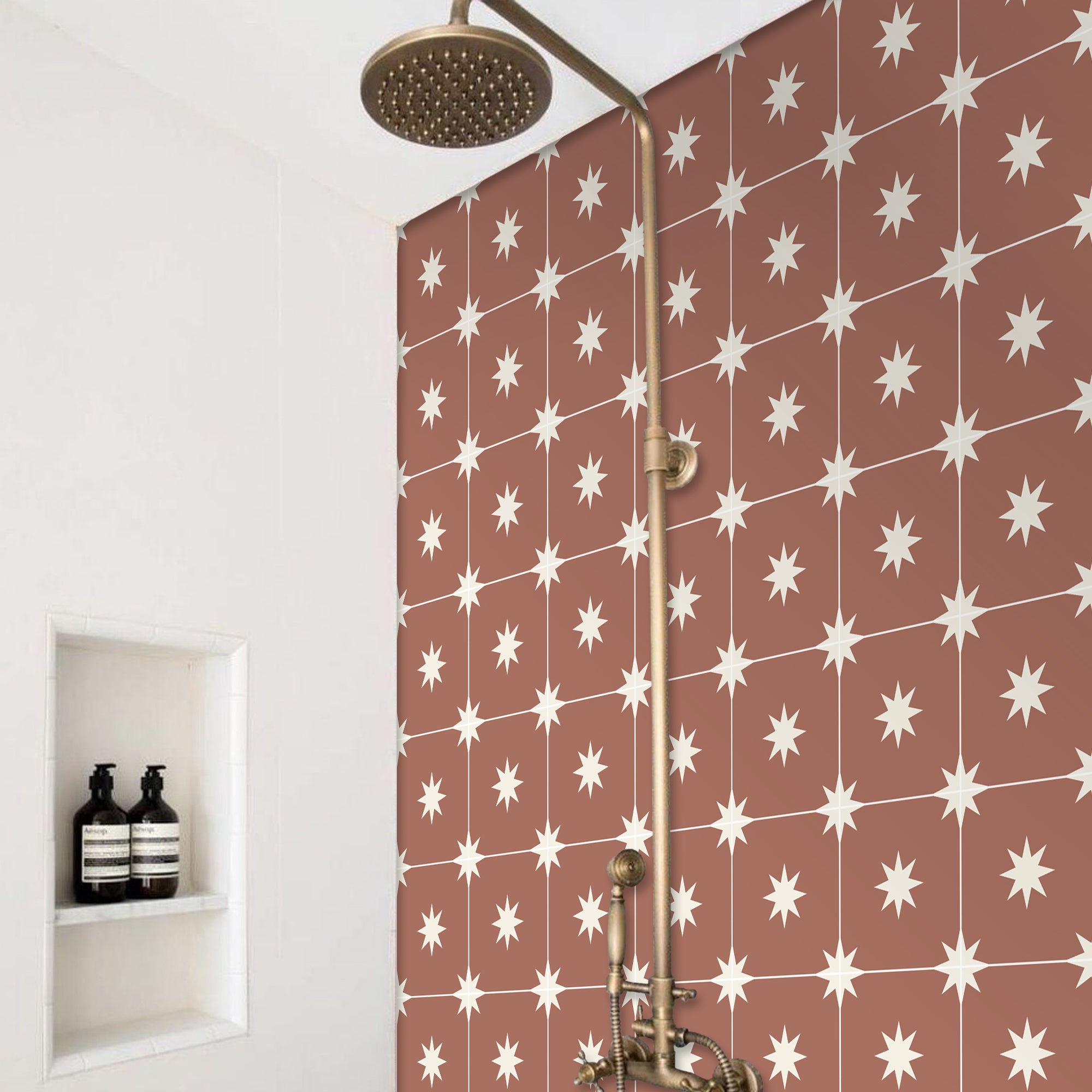 Starry Night in Terracotta Wallpaper