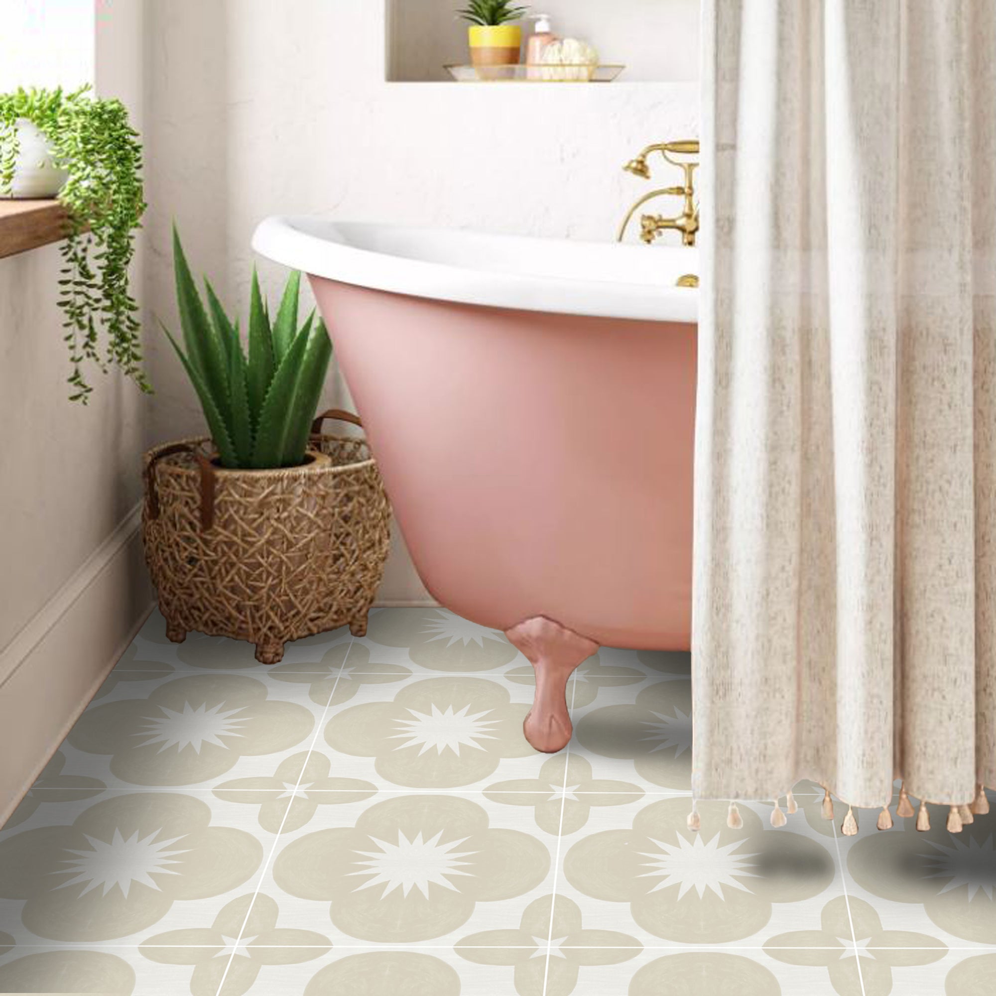 Toledo Cream Vinyl Tile Sticker