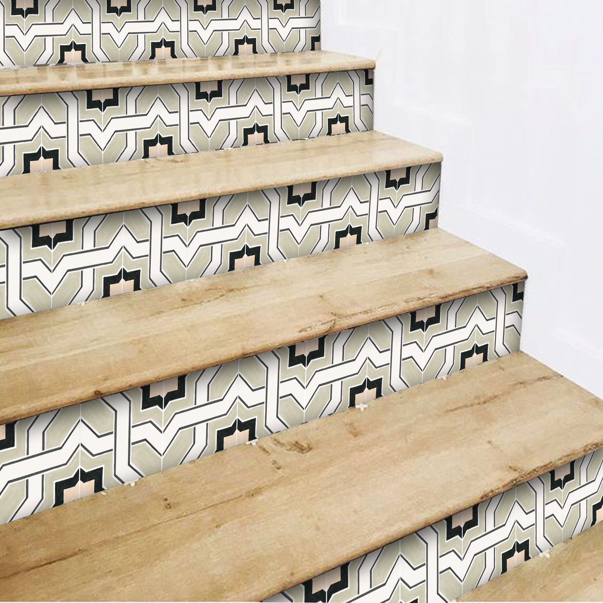 Lattice in Olive Stair Riser Stickers