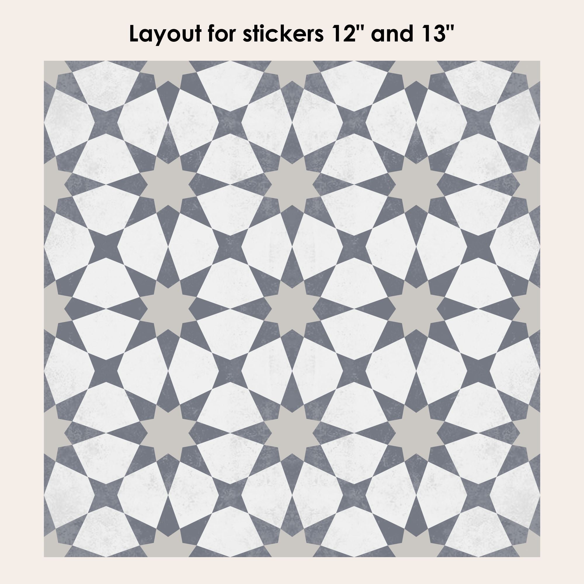 Agadir in Grey Vinyl Tile Sticker