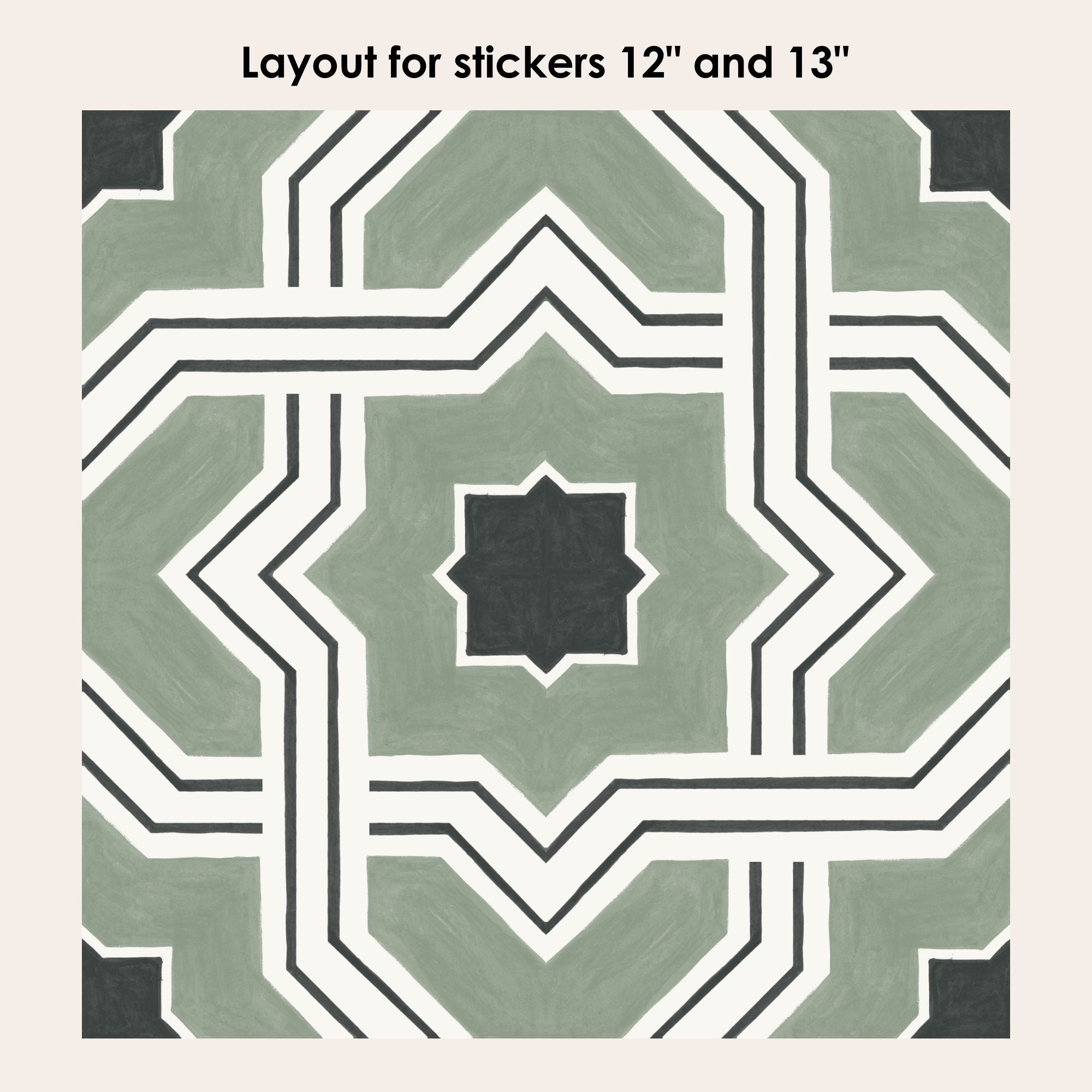 Lattice in Pea Green Vinyl Tile Sticker