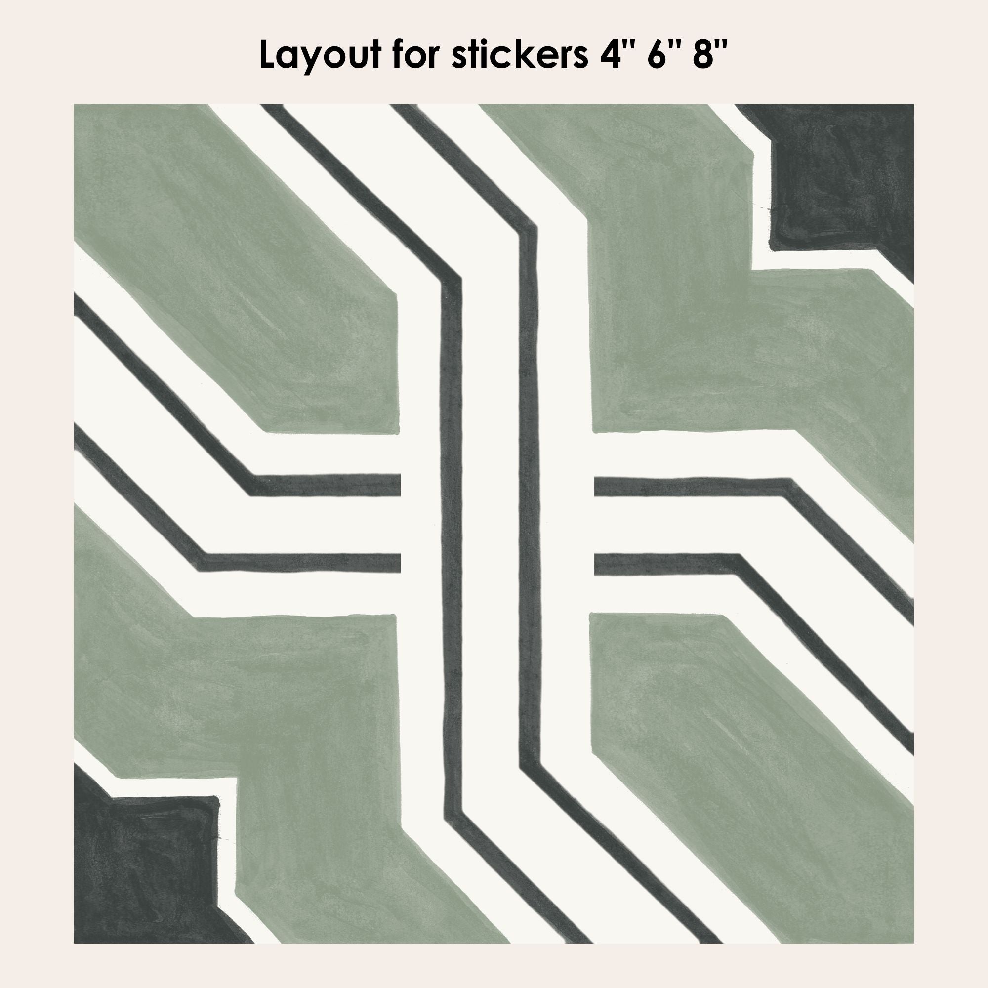 Lattice in Pea Green Vinyl Tile Sticker