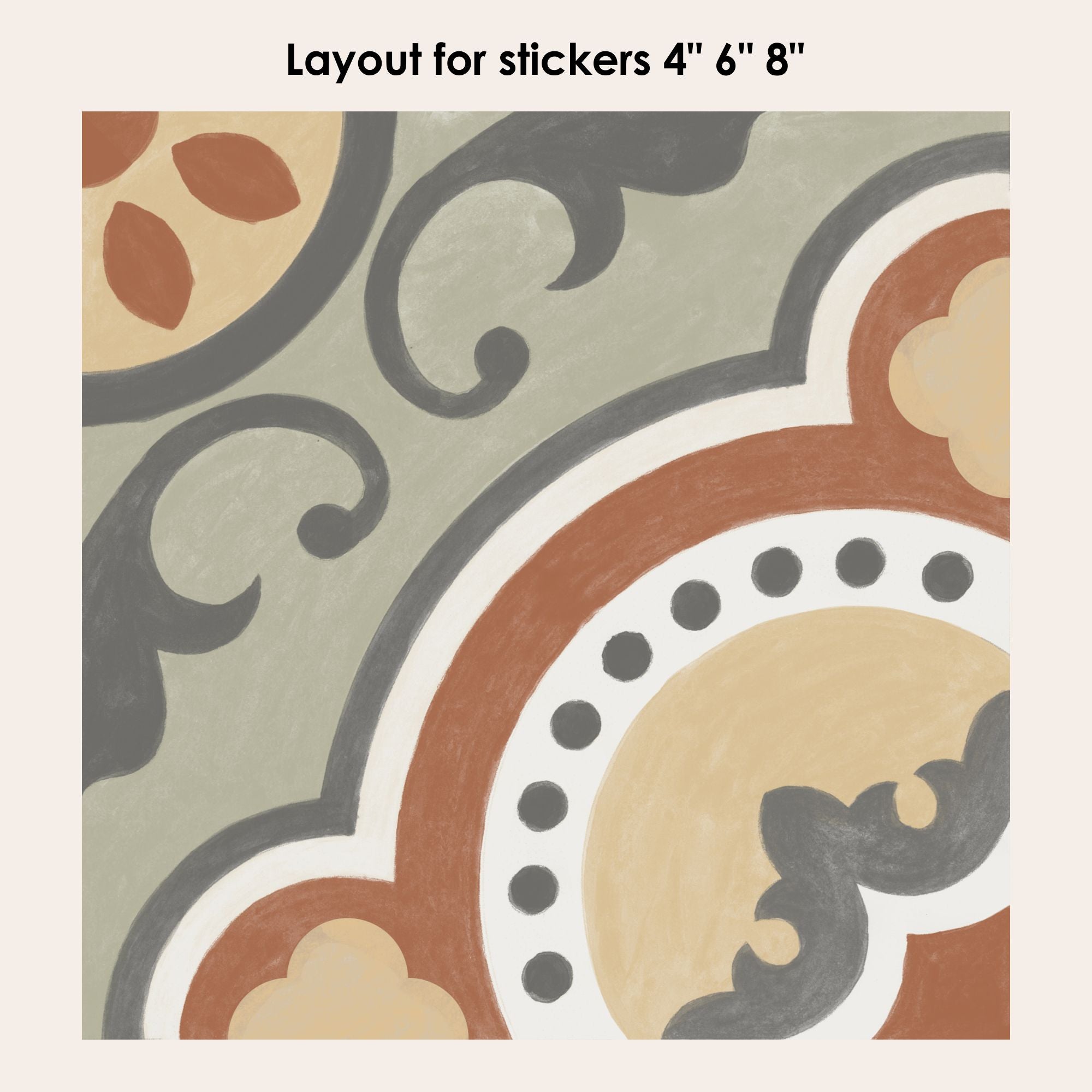 Seville in Olive Vinyl Tile Sticker