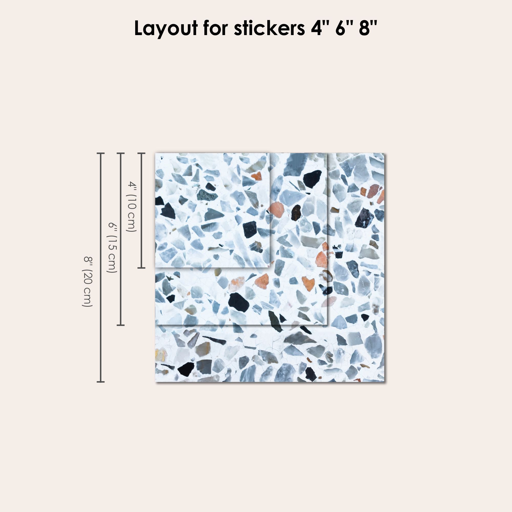 Terrazzo Blue Vinyl Tile Sticker