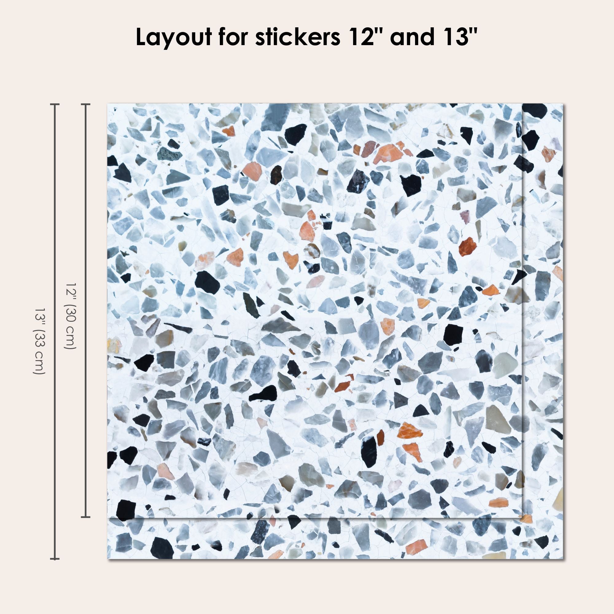Terrazzo Blue Vinyl Tile Sticker