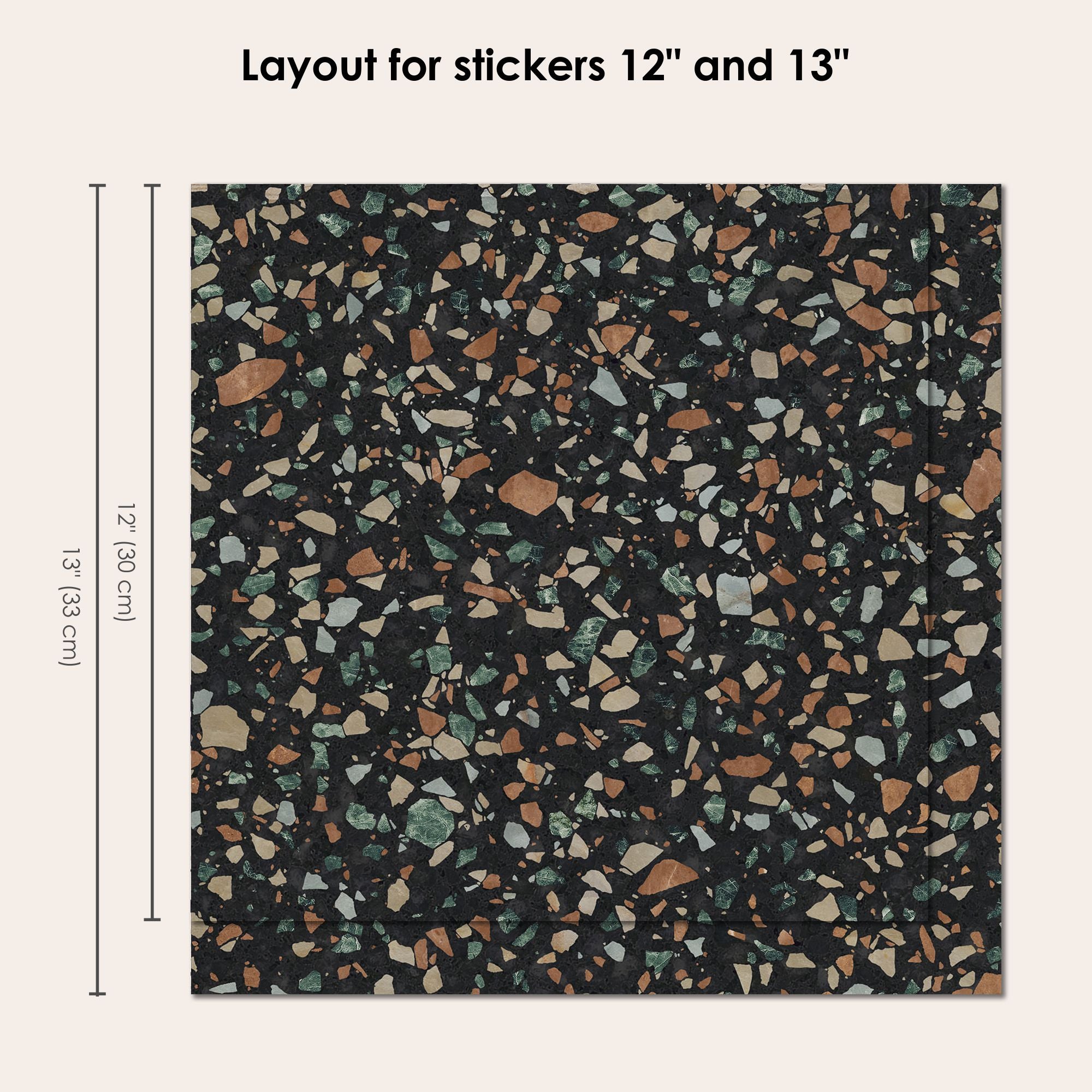 Terrazzo Earthy Black Vinyl Tile Sticker