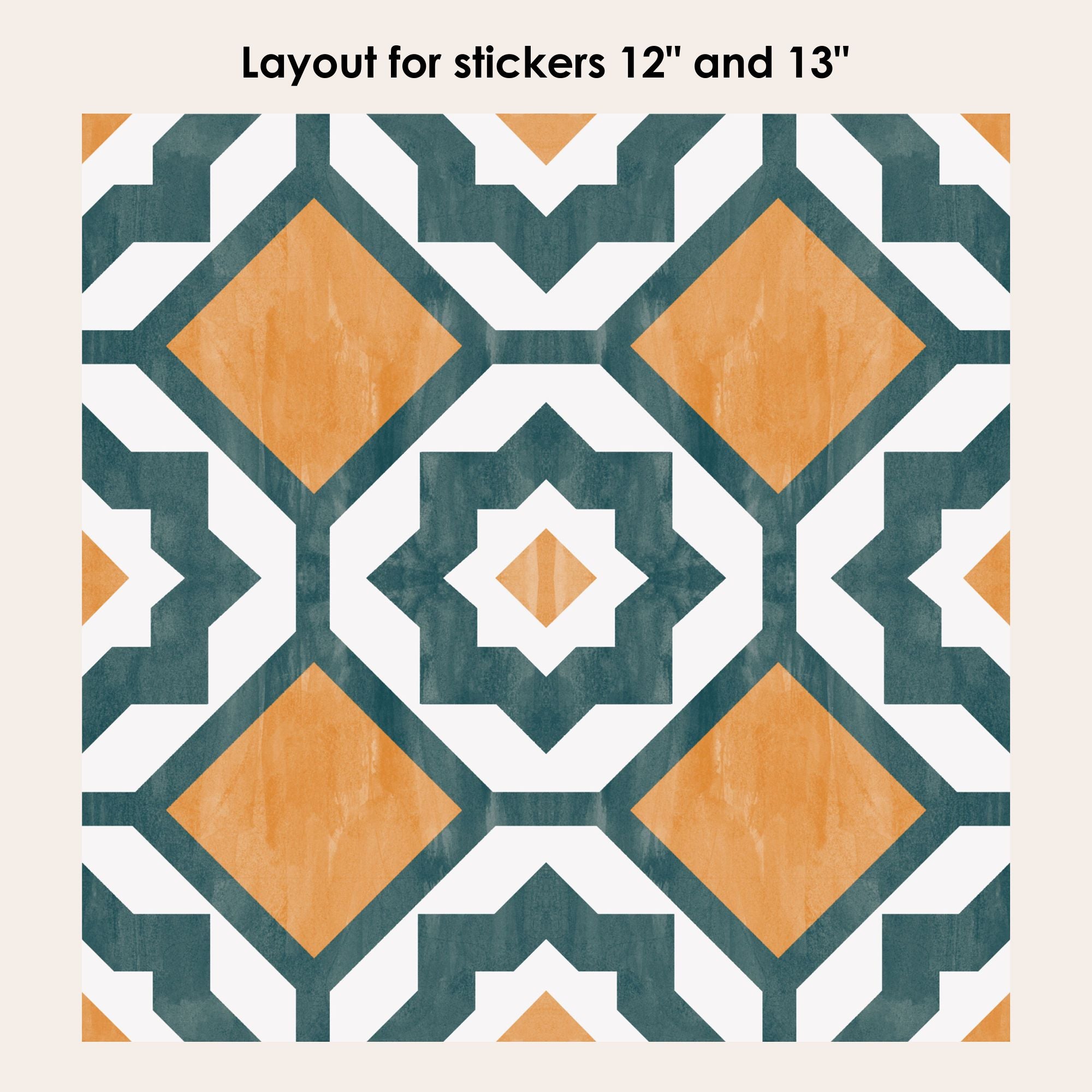 Hexa in Mandarine Vinyl Tile Sticker
