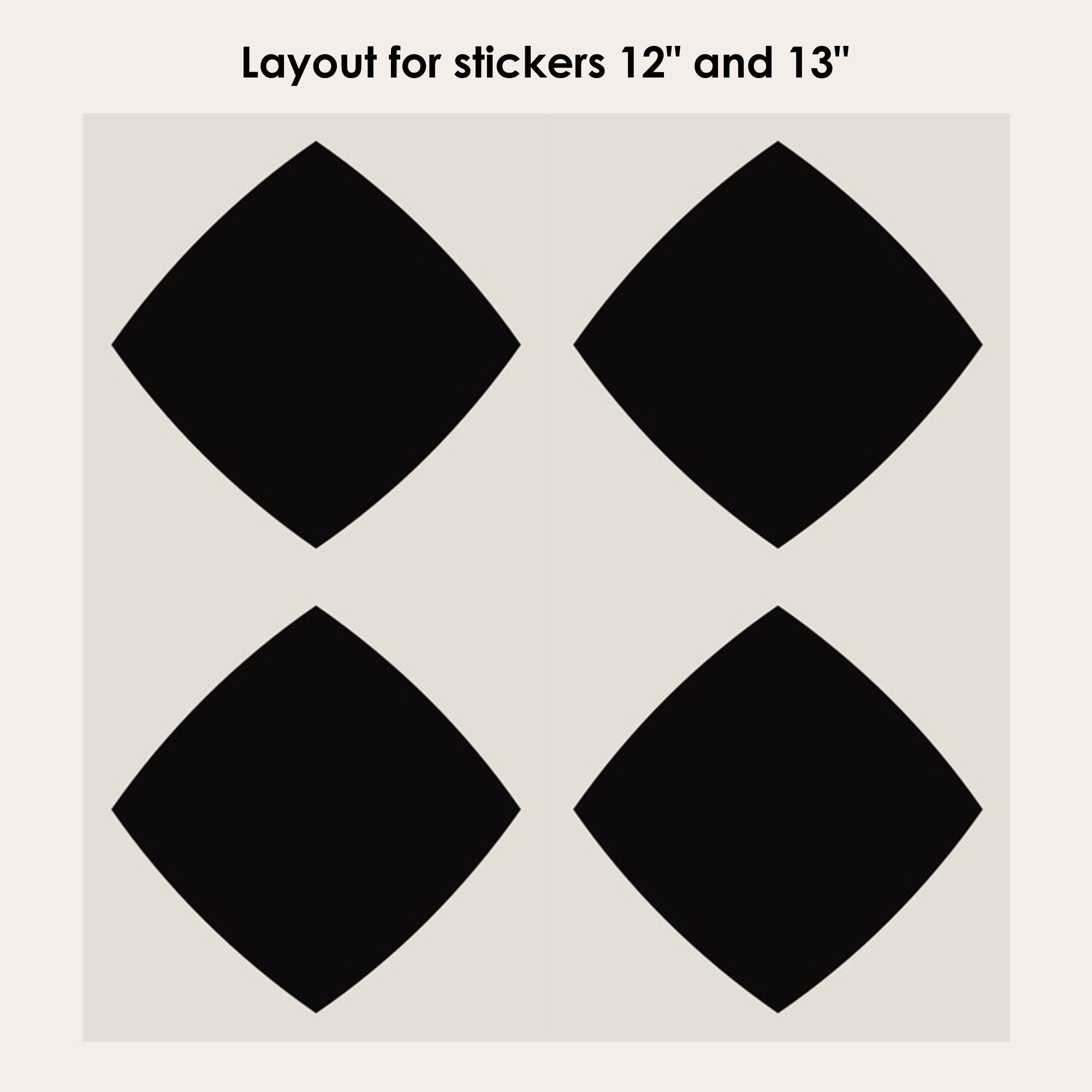 Diamond in Black Vinyl Tile Sticker