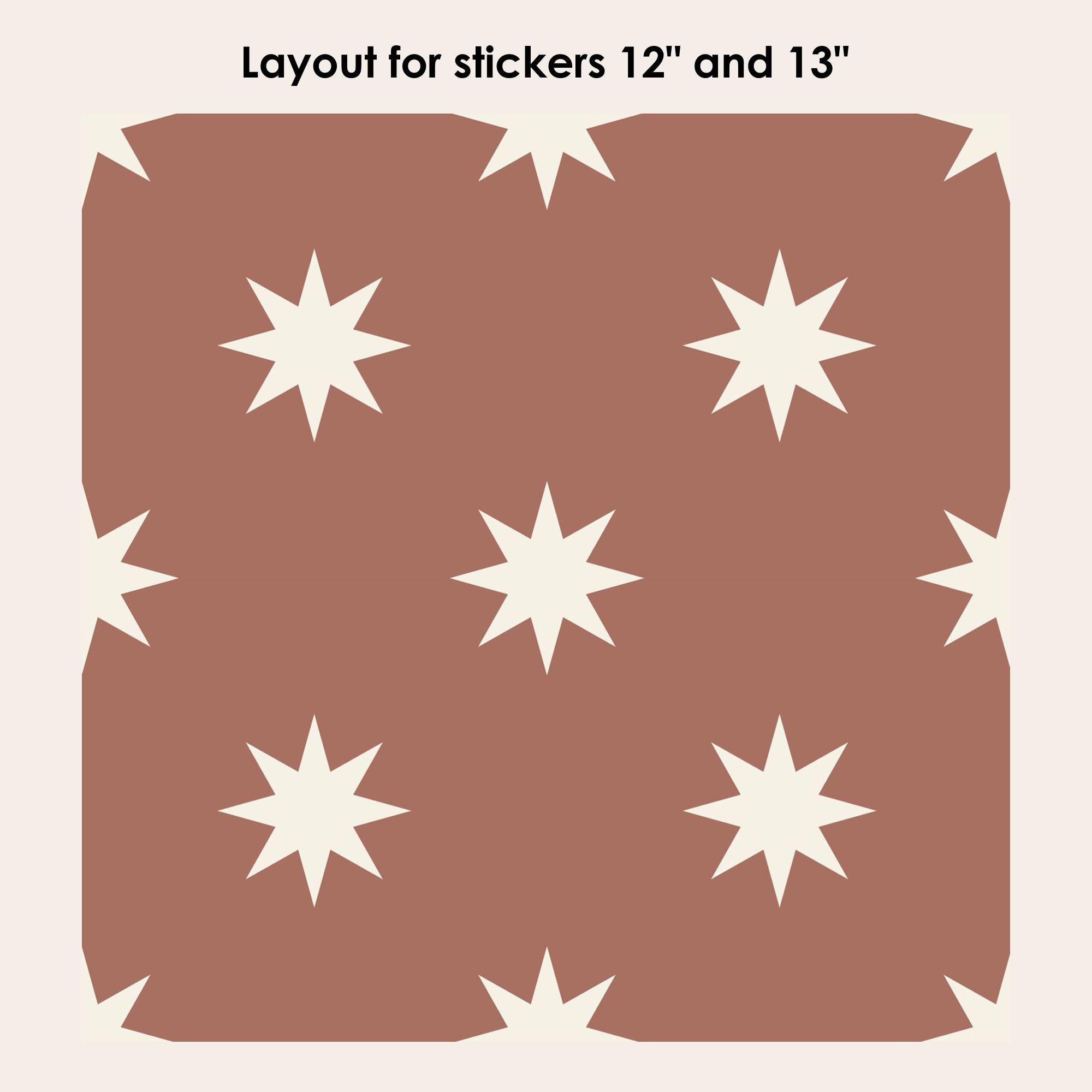 Starry Night in Terracotta Vinyl Tile Sticker