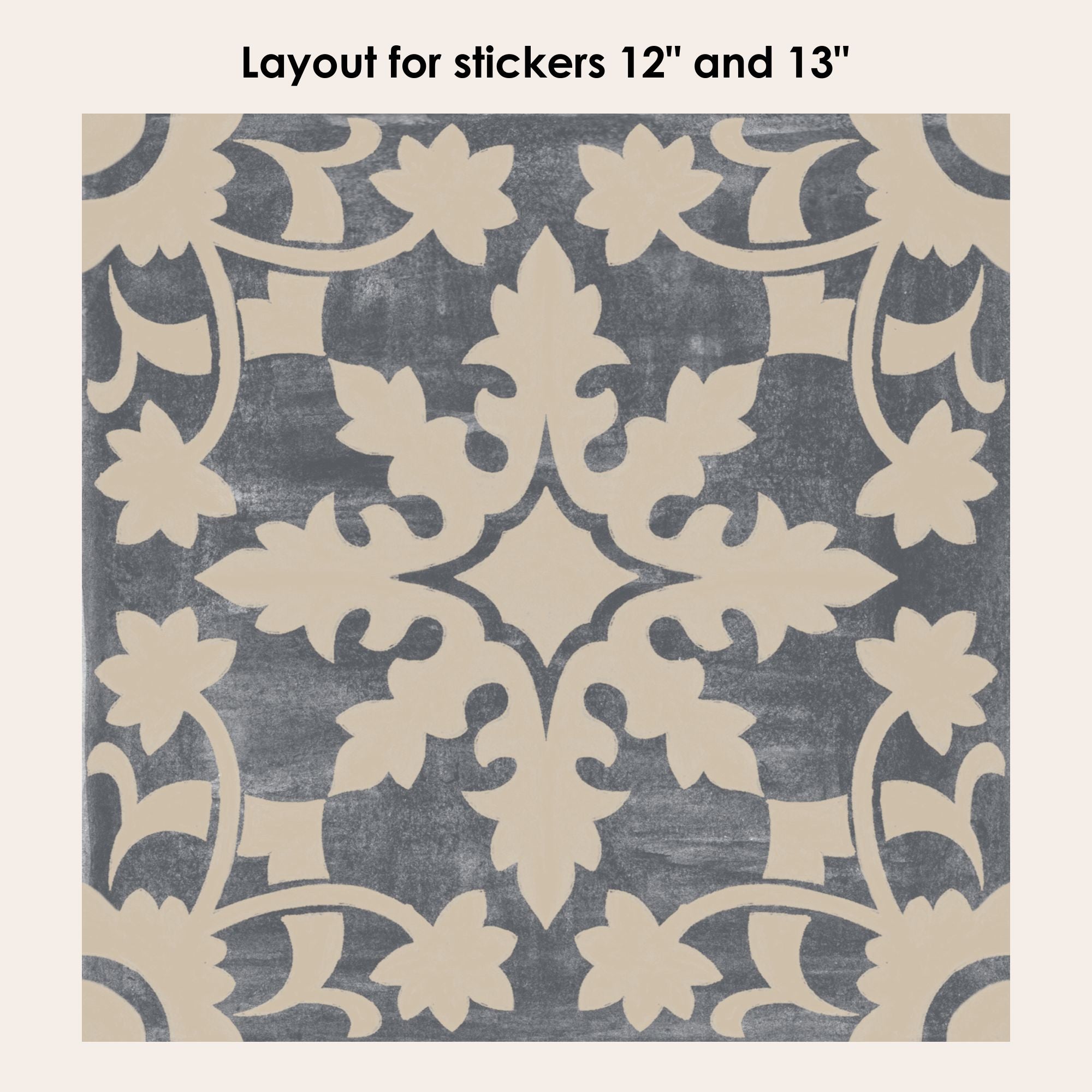 Willow in Fonte Grey Vinyl Tile Sticker