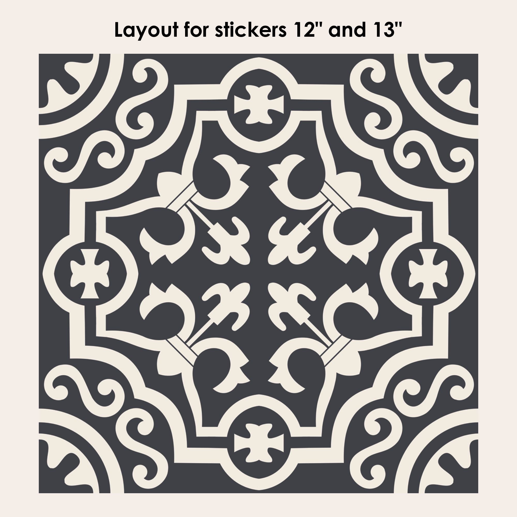 Lys in Black Vinyl Tile Sticker