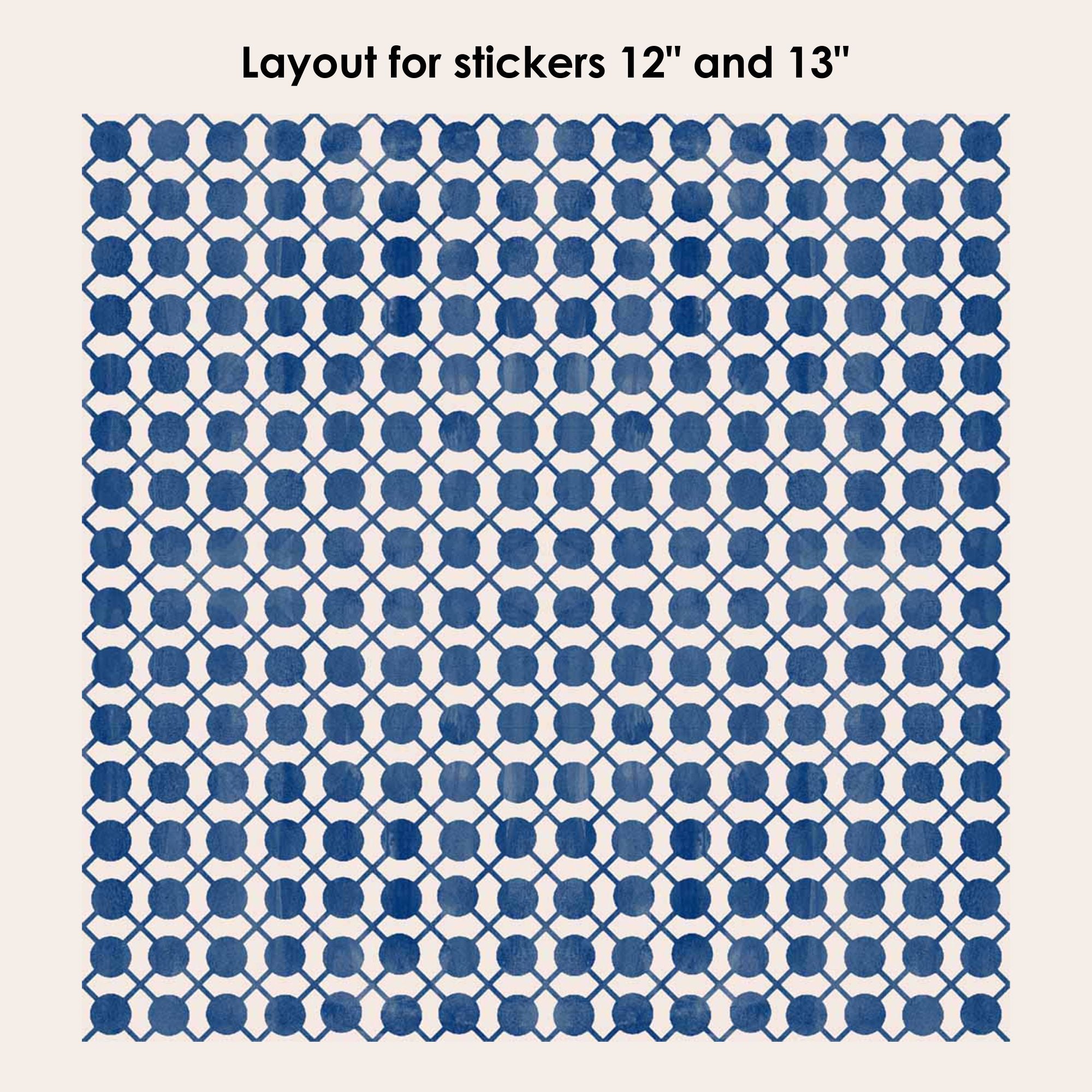 Dot to Dot in Indigo Vinyl Tile Sticker