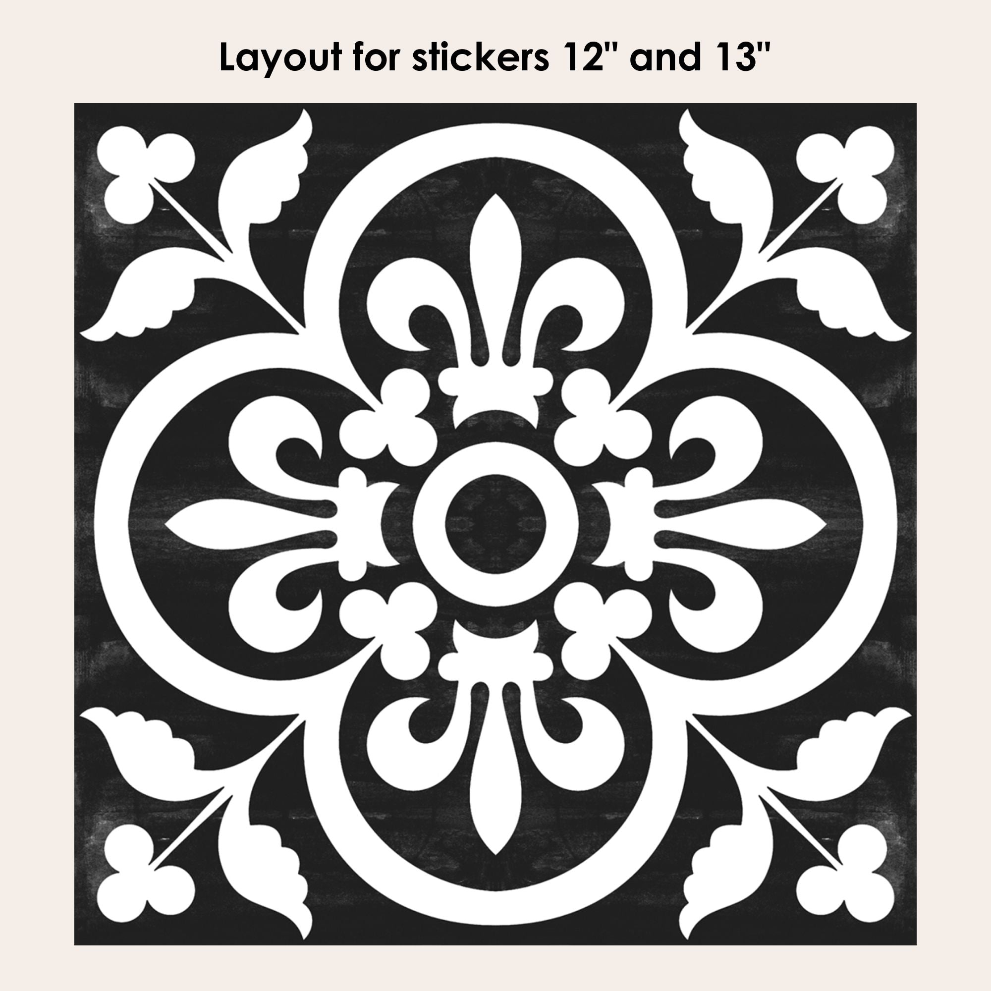 Corona in Black Vinyl Tile Sticker