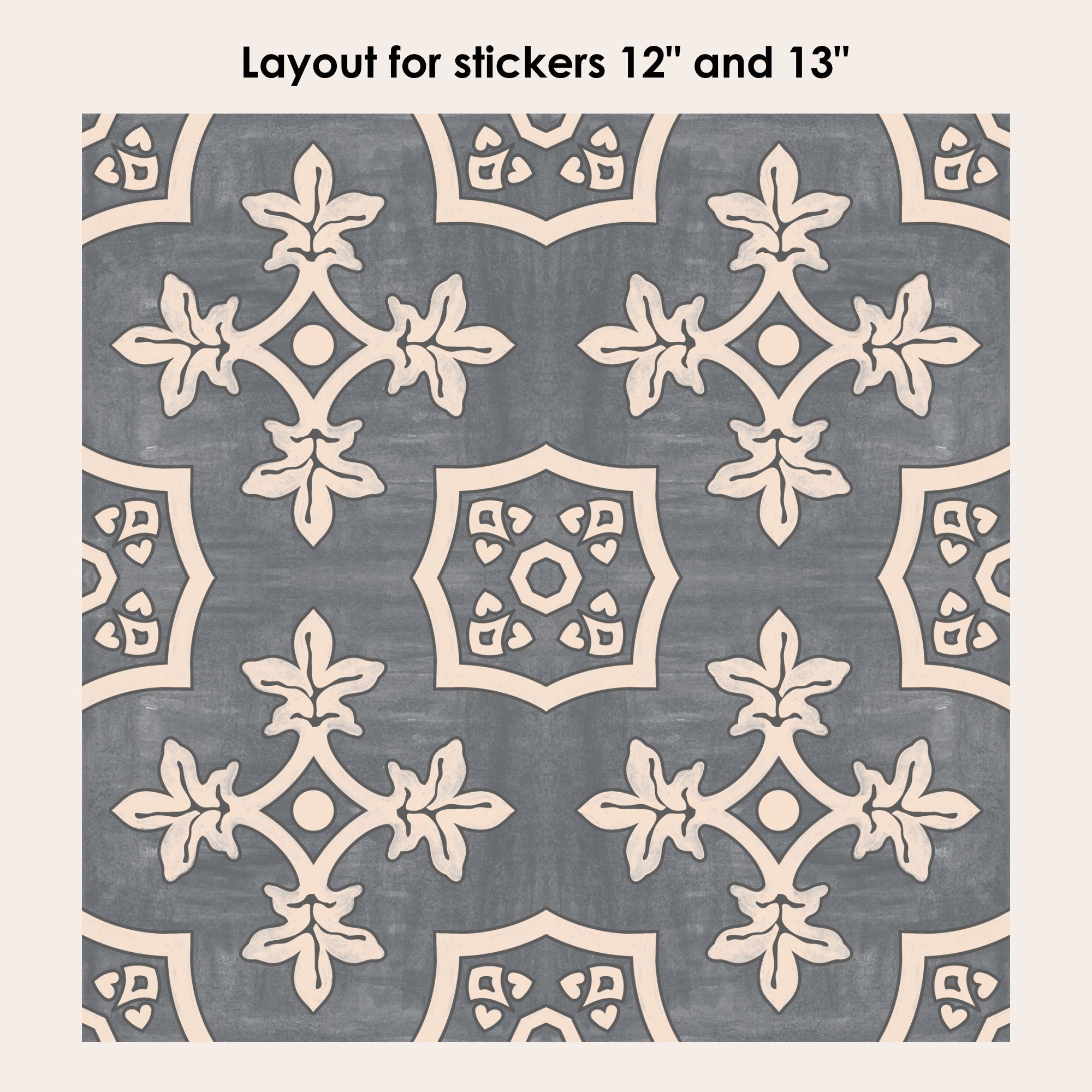 Palma in Fonte Grey Vinyl Tile Sticker