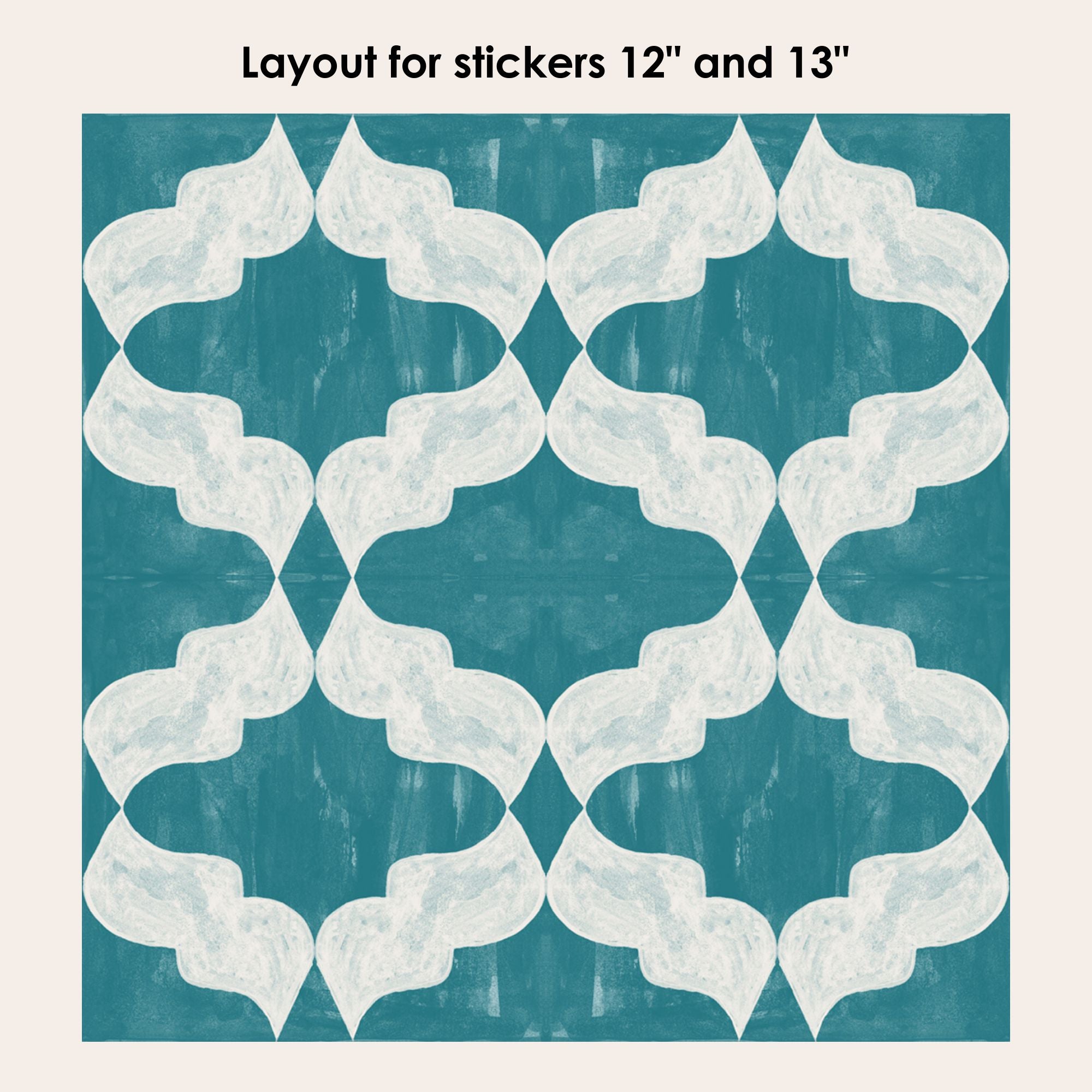 Arabesque in Teal Vinyl Tile Sticker
