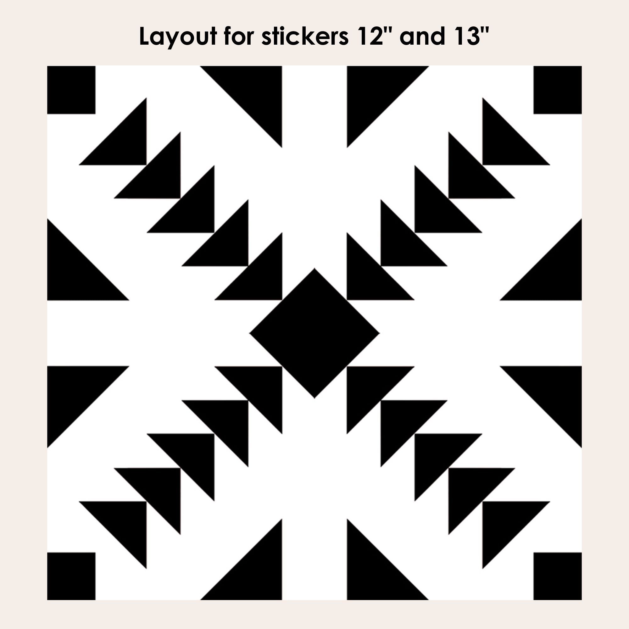Zig Zag in Black Vinyl Tile Sticker