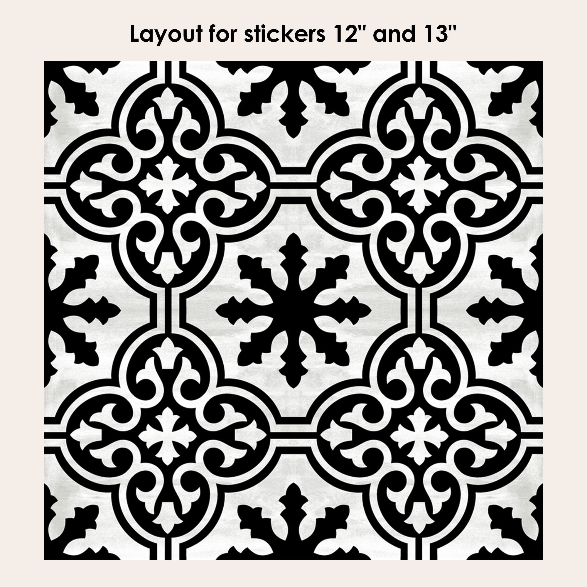 Floc in Black Vinyl Tile Sticker